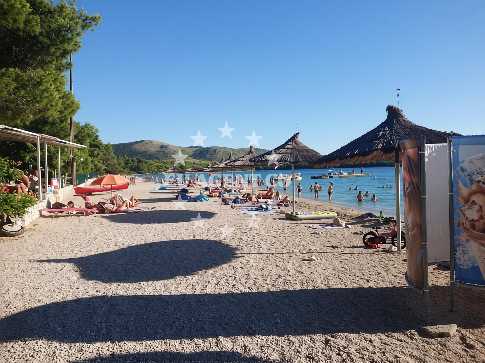 Beach facilities and surroundings at Jasenovo beach in 67c Jasenovo Appartement Nr 9, Šibenik