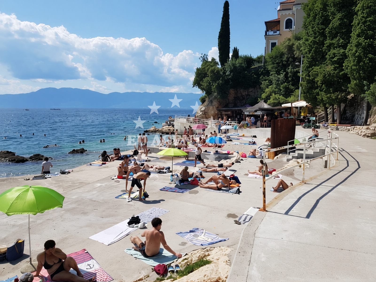 Sea and coastal view of Javna beach in Šetalište 13. divizije 106, Rijeka