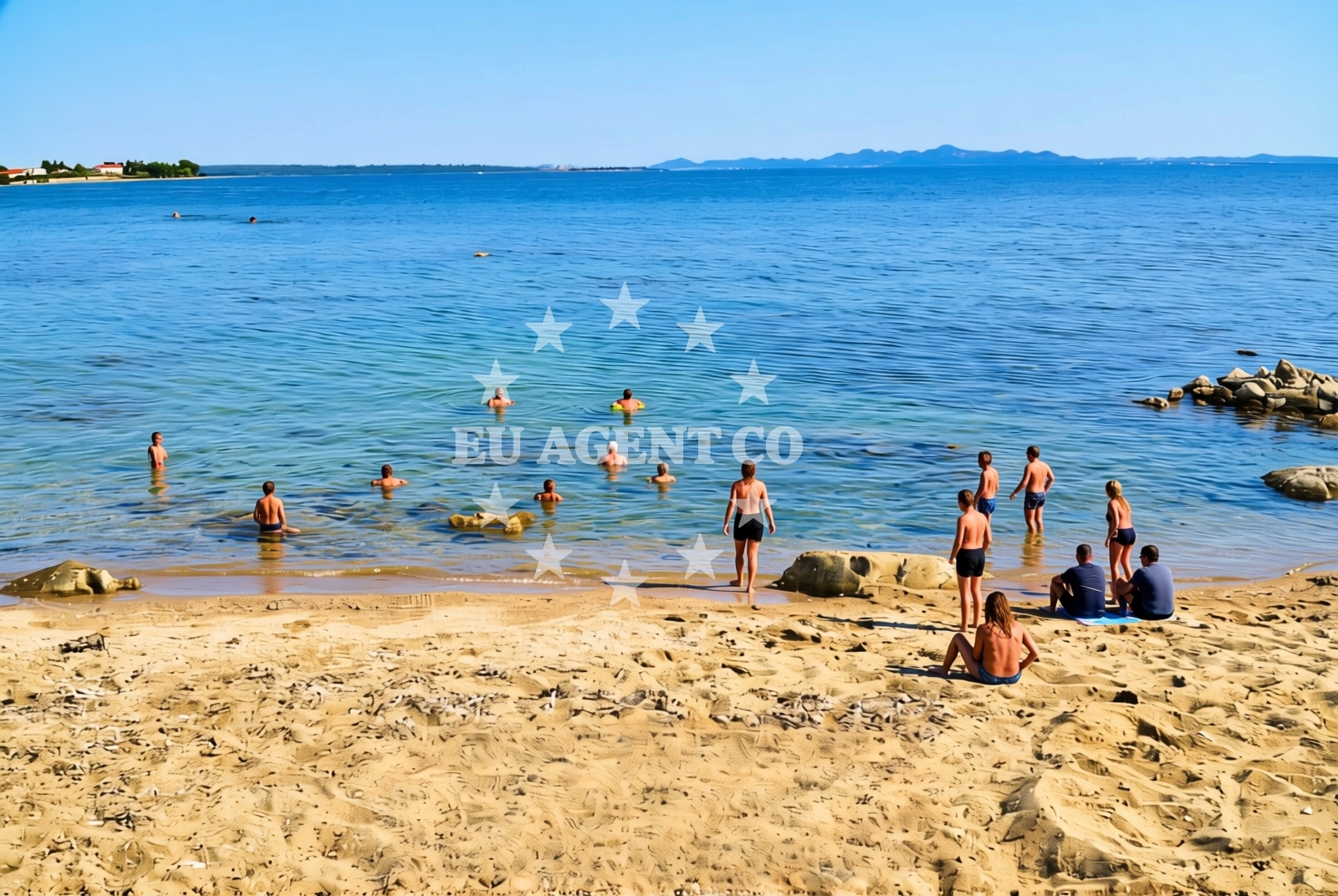 Sea and coastal view of Jaz, Privlaka (Zadarska županija) Beach in Jaz