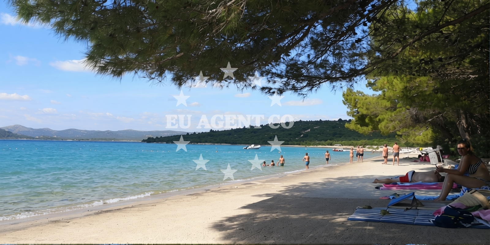 Overview of Jazina beach in Put Jazine 269 Stan, Tisno