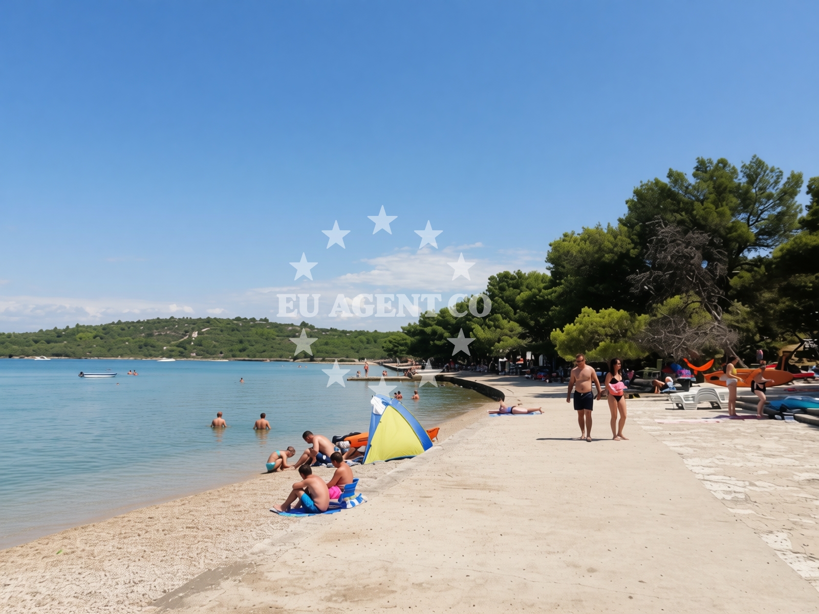 Shoreline and swimming area at Jazina beach in Put Jazine 269 Stan, Tisno