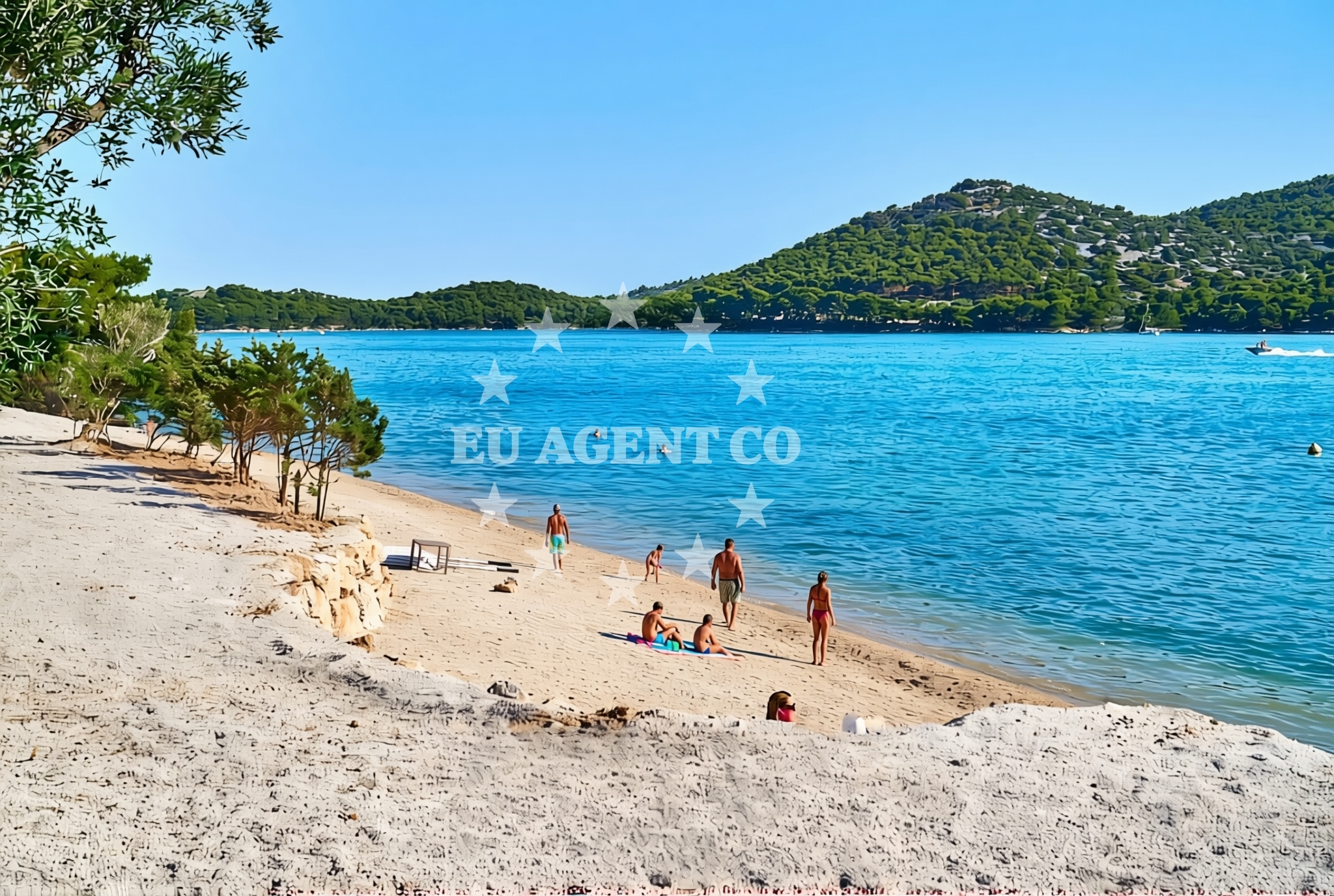 Shoreline and swimming area at Jazina II beach in Ante Starcevica 140, Tisno