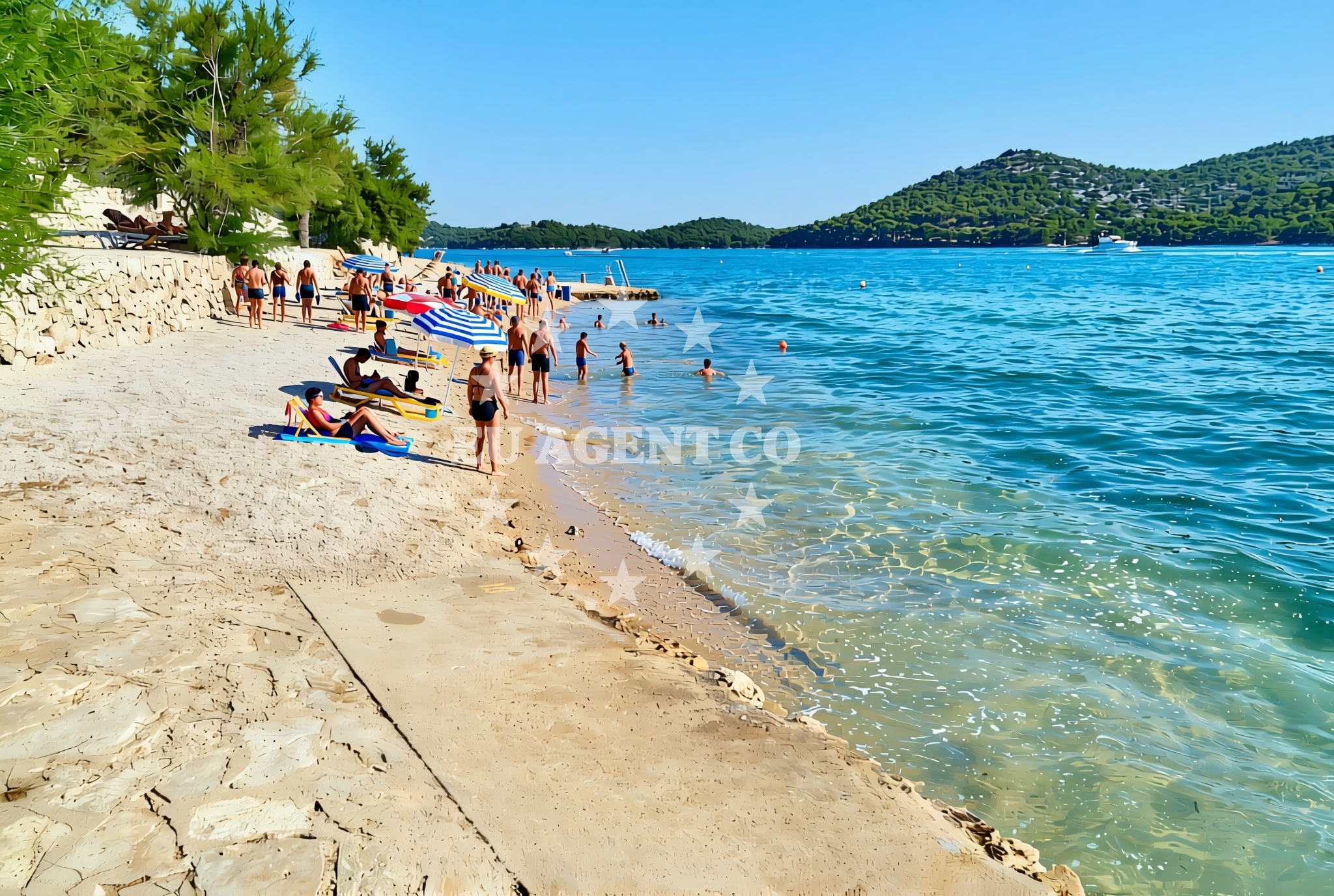Sea and coastal view of Jazina II beach in Ante Starcevica 140, Tisno
