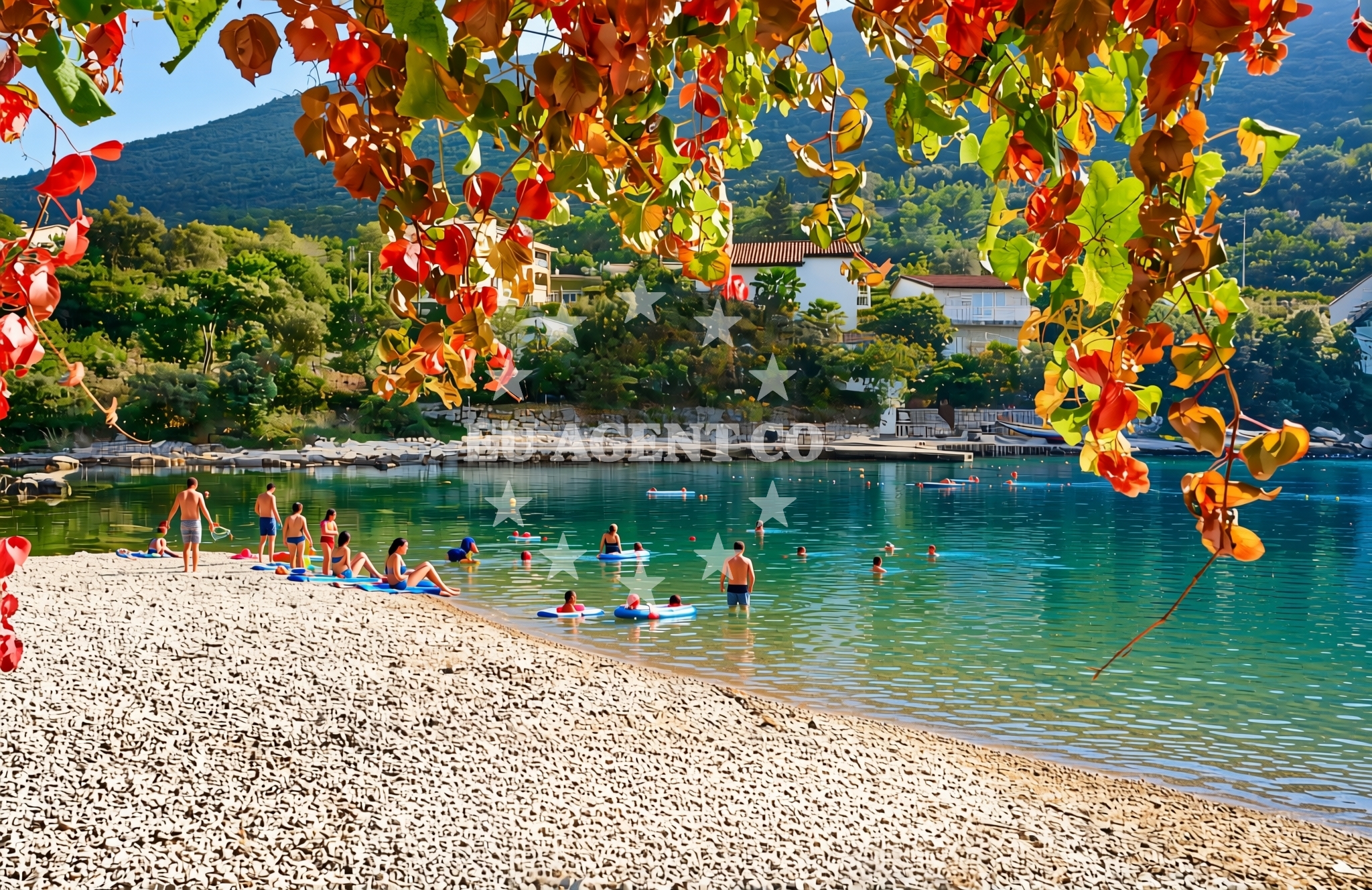Overview of Jazine, Neum Beach in Jazine