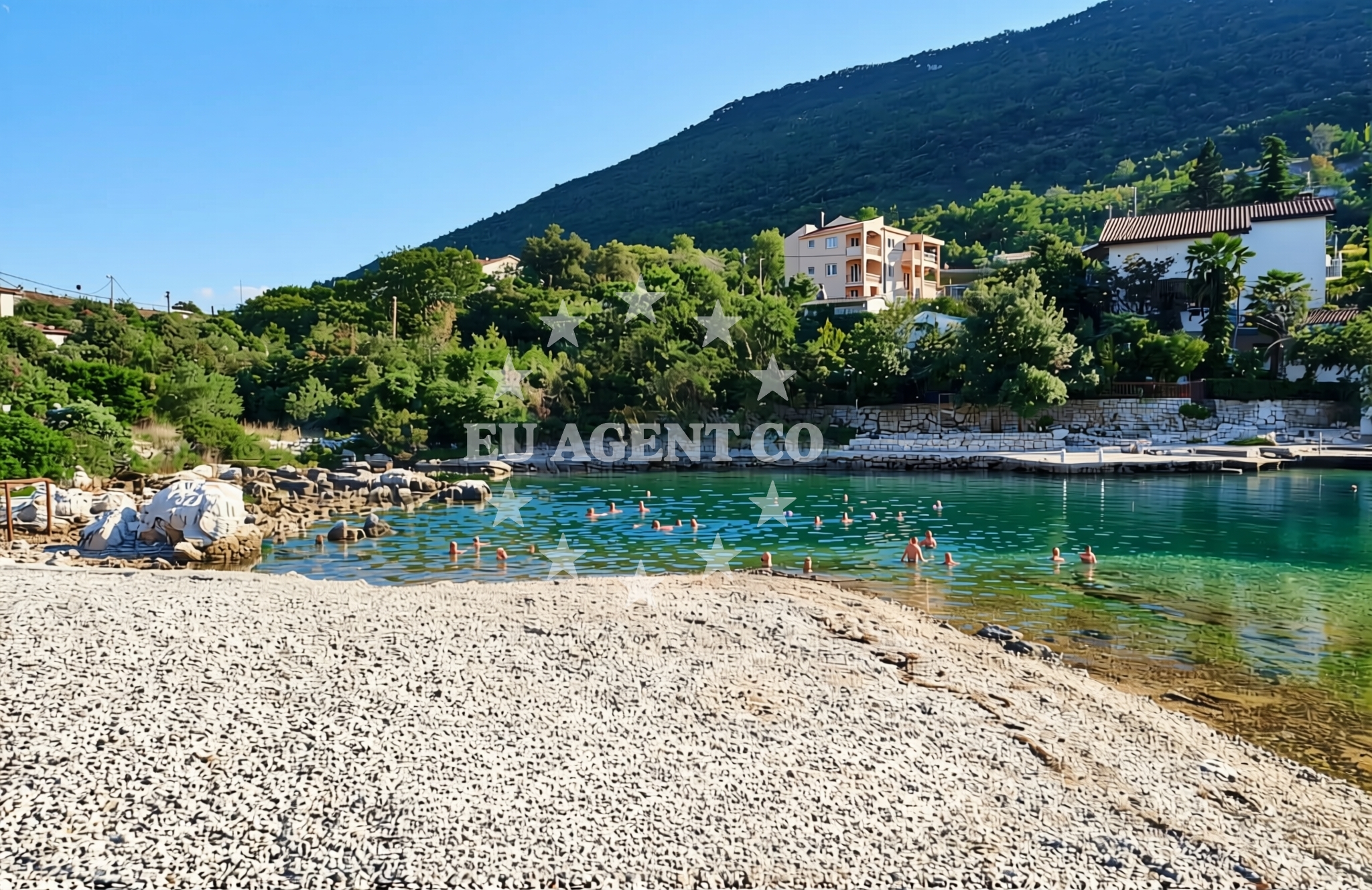 Sea and coastal view of Jazine, Neum Beach in Jazine