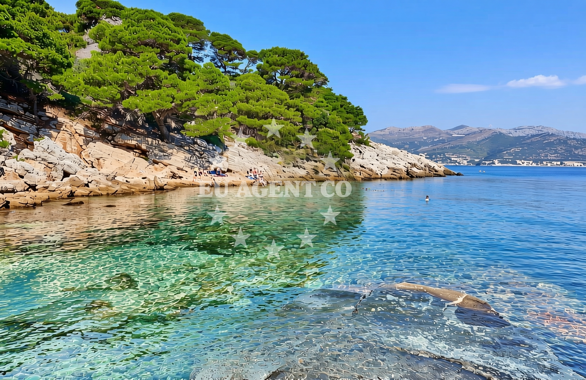 Sea and coastal view of Jekavac, Koločep (Koločep) Beach in Jekavac