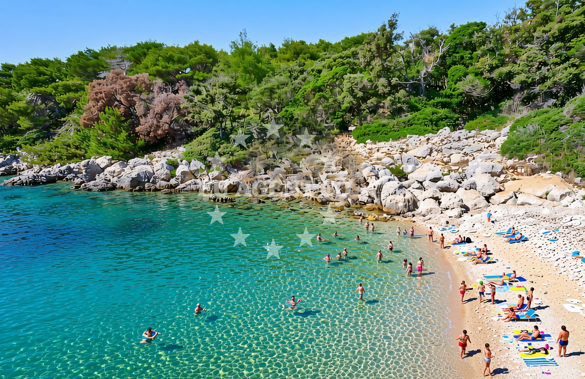 Additional view of Jelenovica beach in Kampor 99, Rab