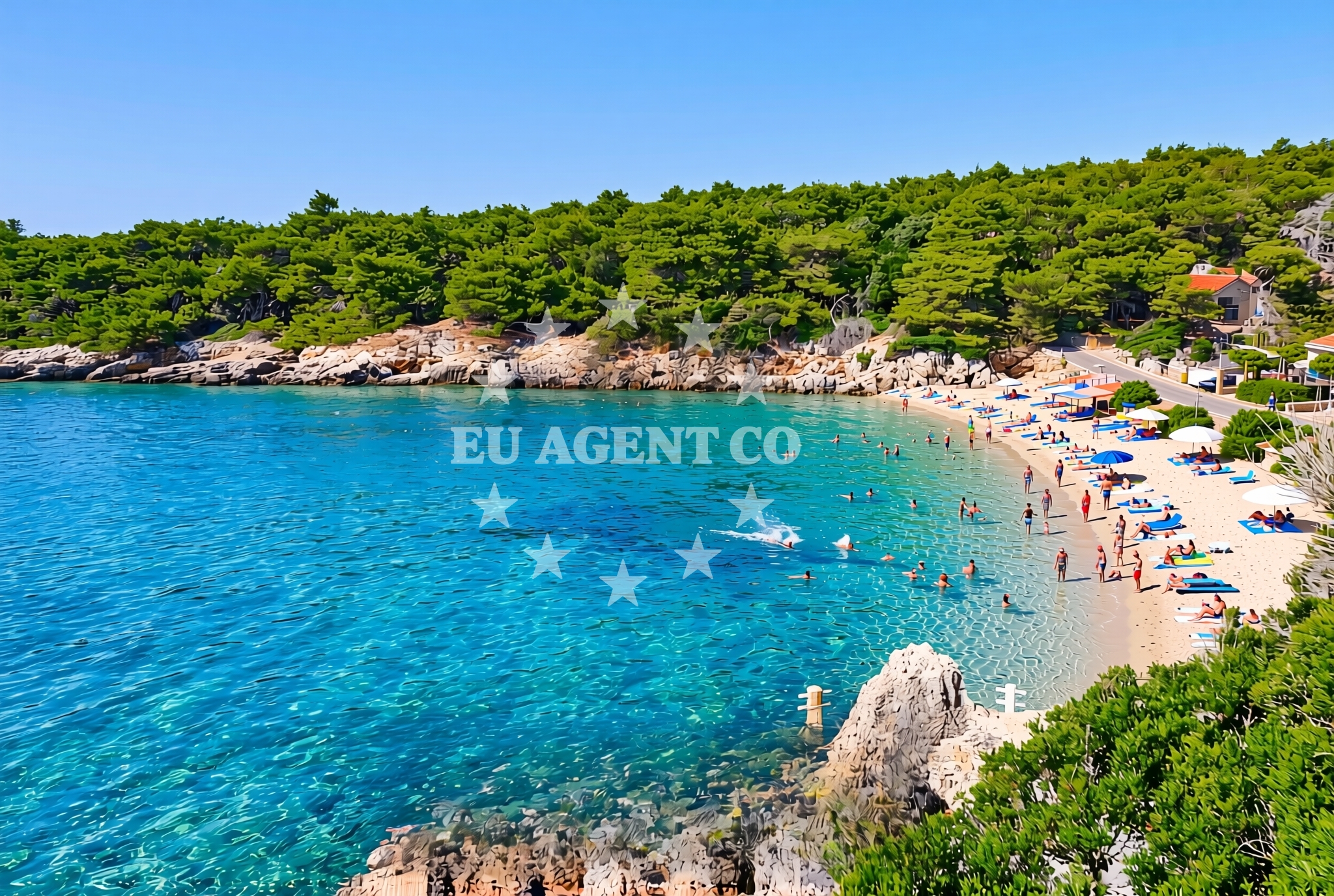 Overview of Jelenovica istok, Kampor (Rab) Beach in Jelenovica istok