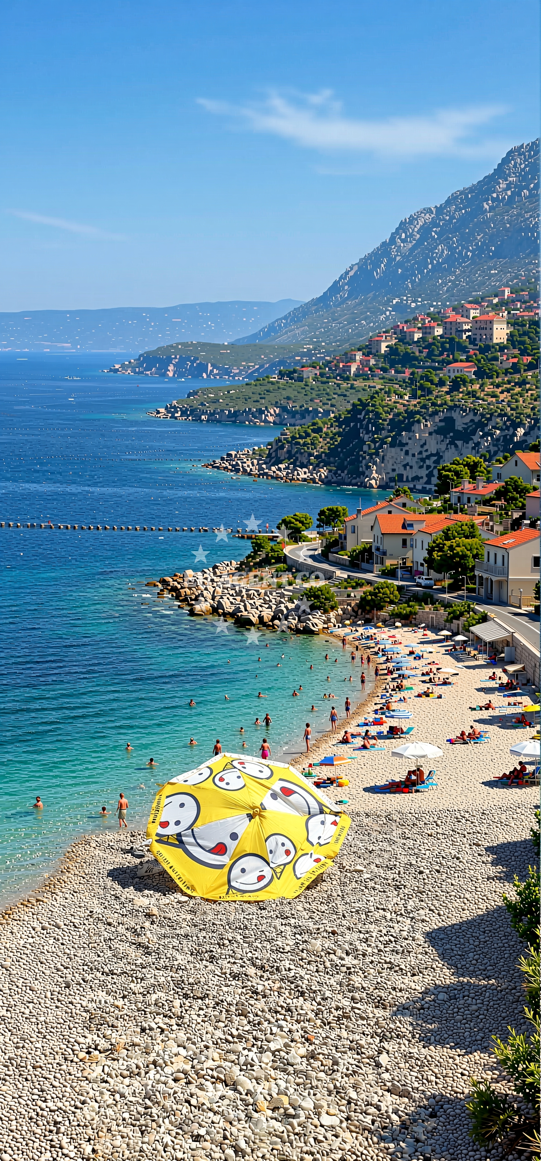Overview of Jelenscica beach in Špingaroli 3e, Martina