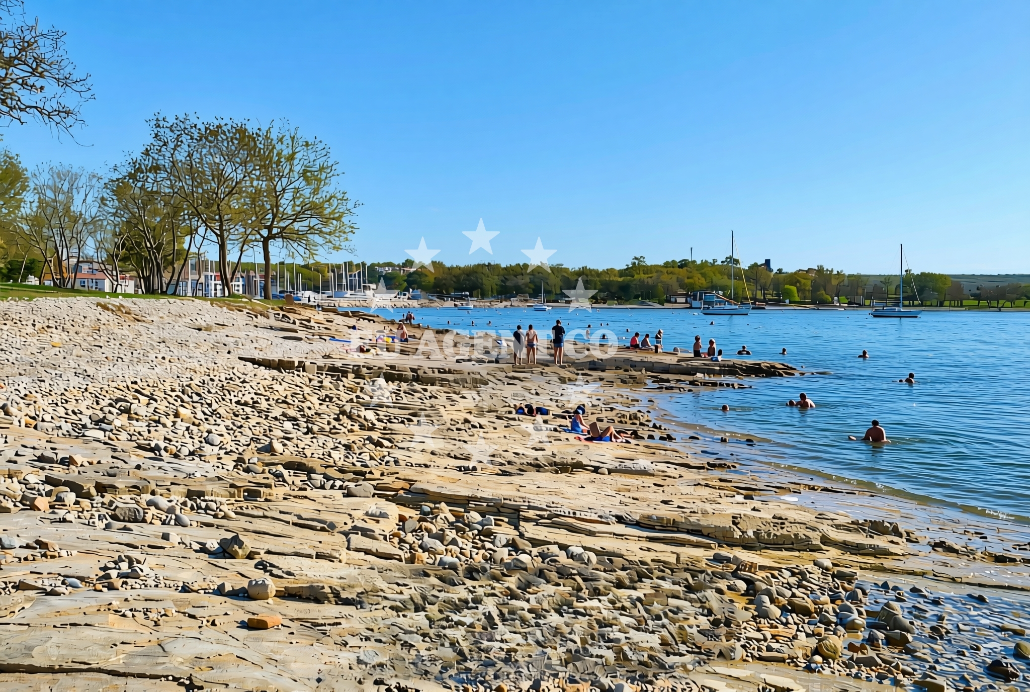 Shoreline and swimming area at Jerković, Vabriga Beach in Jerković