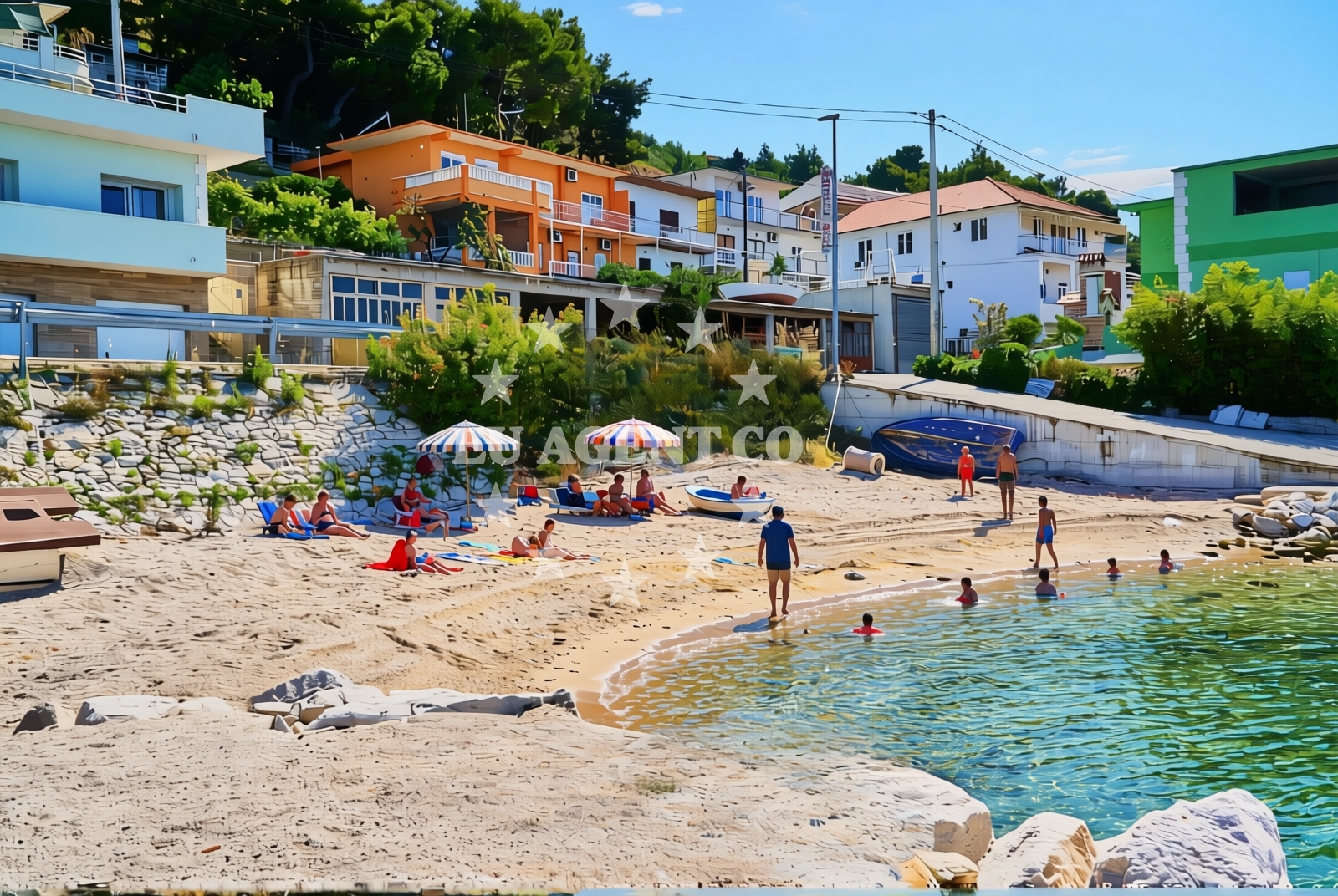 Shoreline and swimming area at Jesenice: beaches and coves (14) in Jesenice