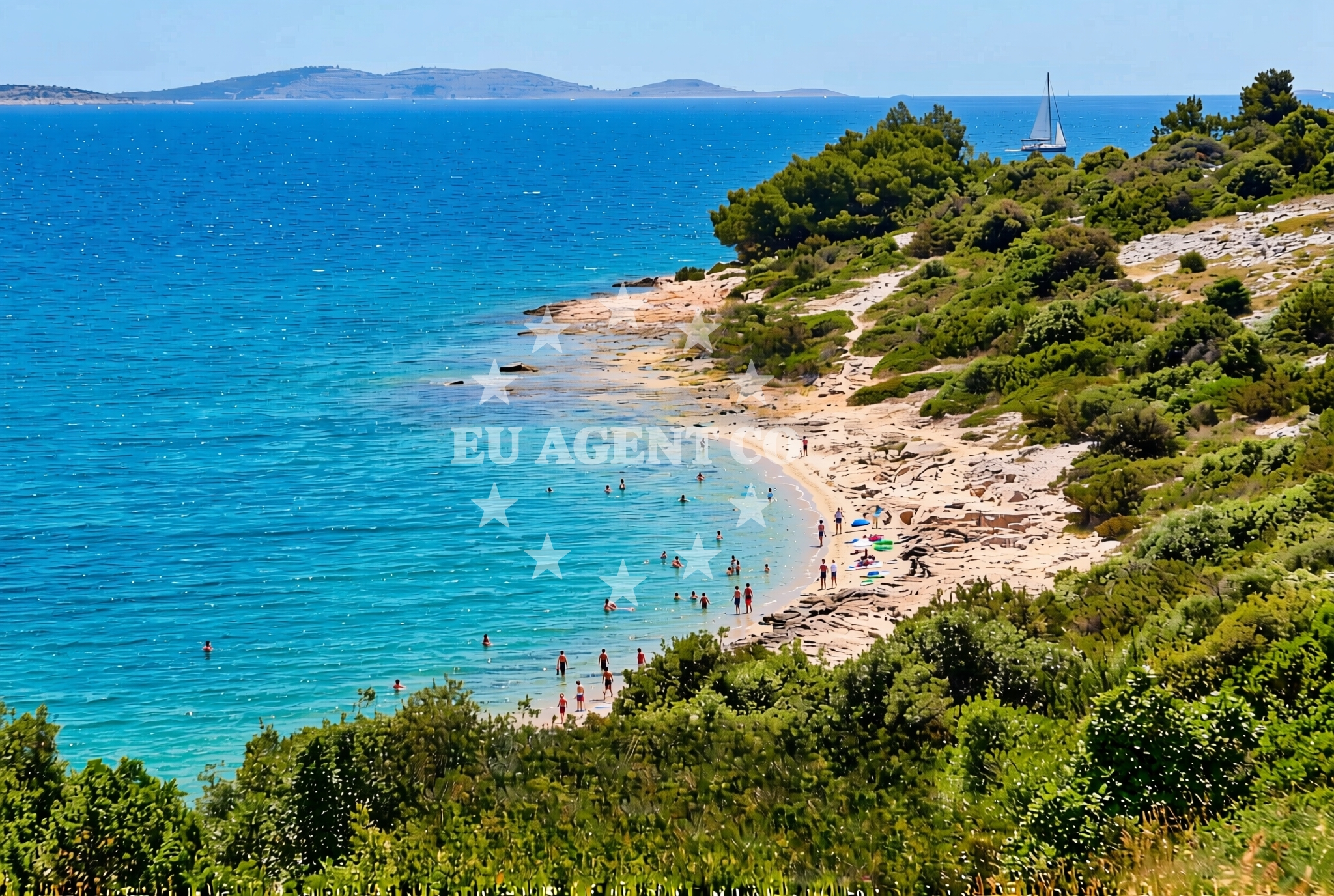 Sea and coastal view of Jezera (Murter): beaches and coves (10) in Jezera (Murter)