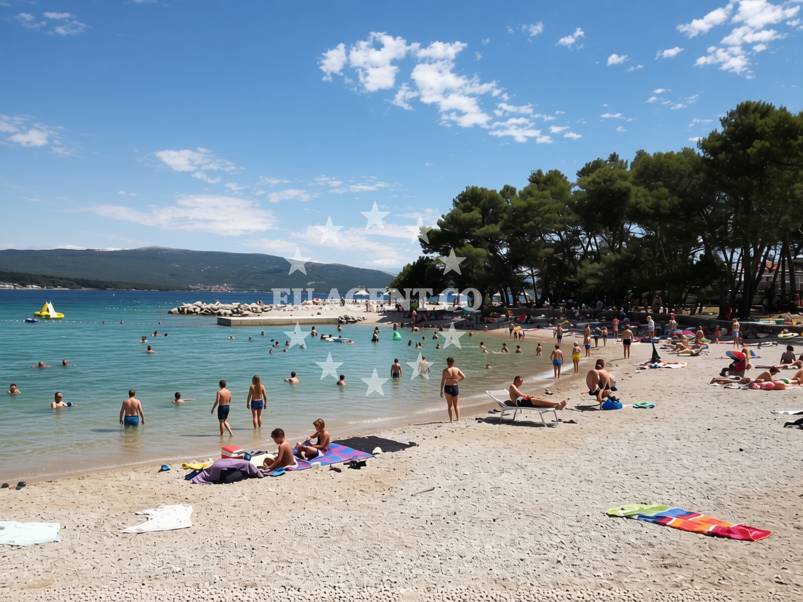 Shoreline and swimming area at Jezevac beach in 3 Ulica Braće Linardića, Krk