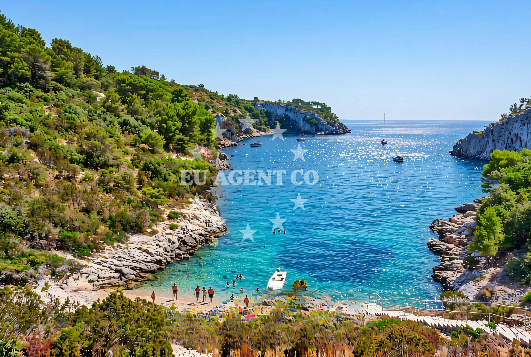 Shoreline and swimming area at Jorja, Grohote (Šolta) Beach in Jorja