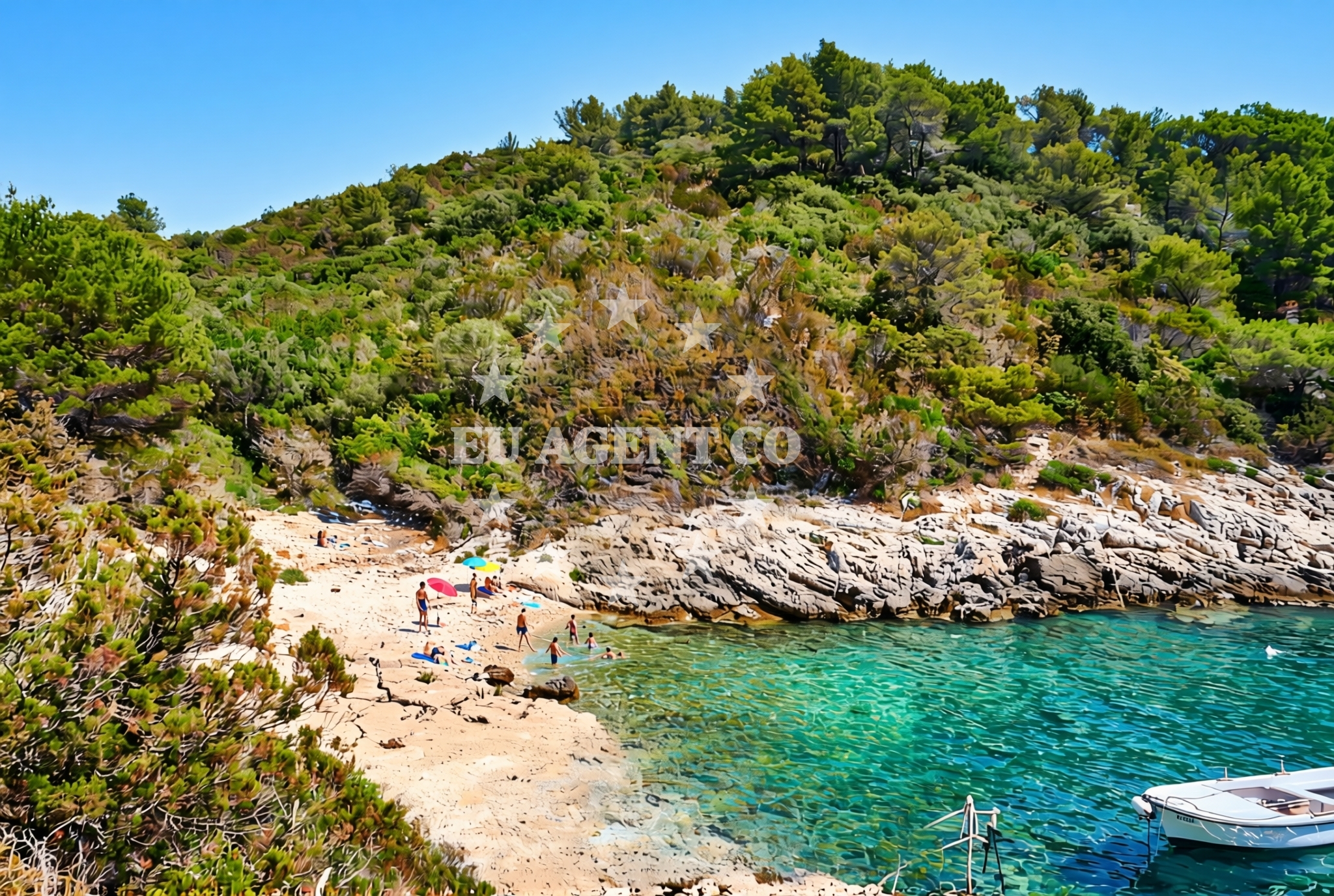 Sea and coastal view of Jorja, Grohote (Šolta) Beach in Jorja