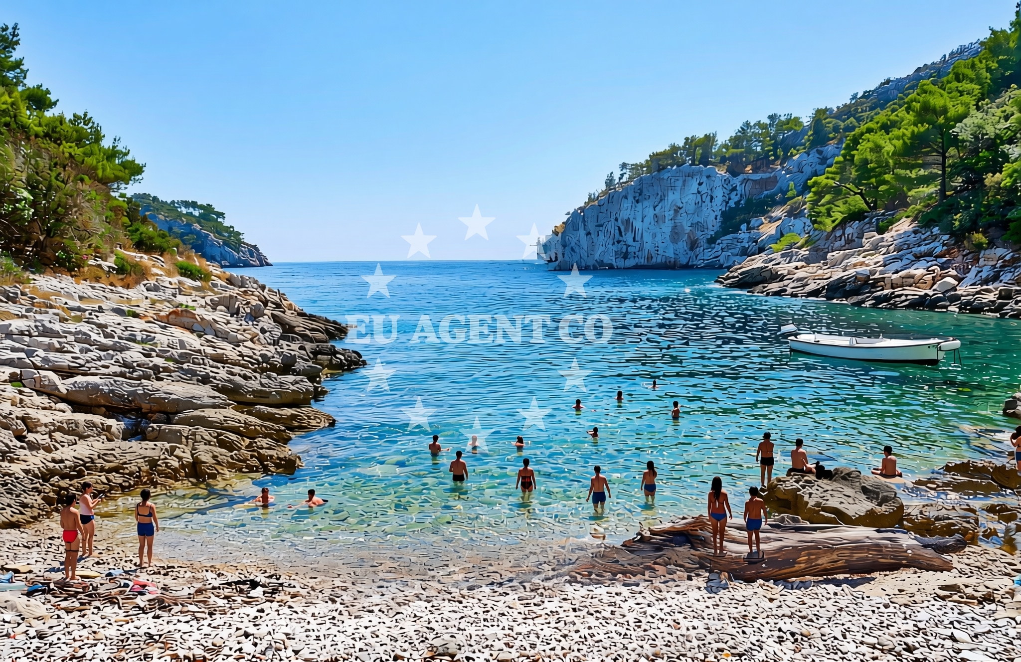 Beach facilities and surroundings at Jorja, Grohote (Šolta) Beach in Jorja