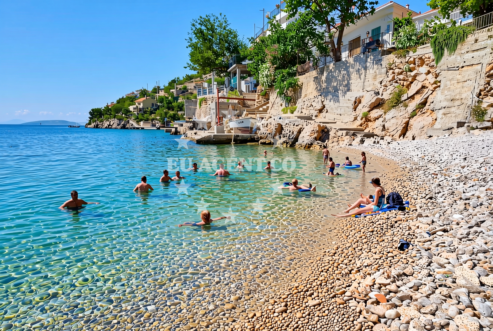 Beach facilities and surroundings at Josinovac jug, Stinica Beach in Josinovac jug