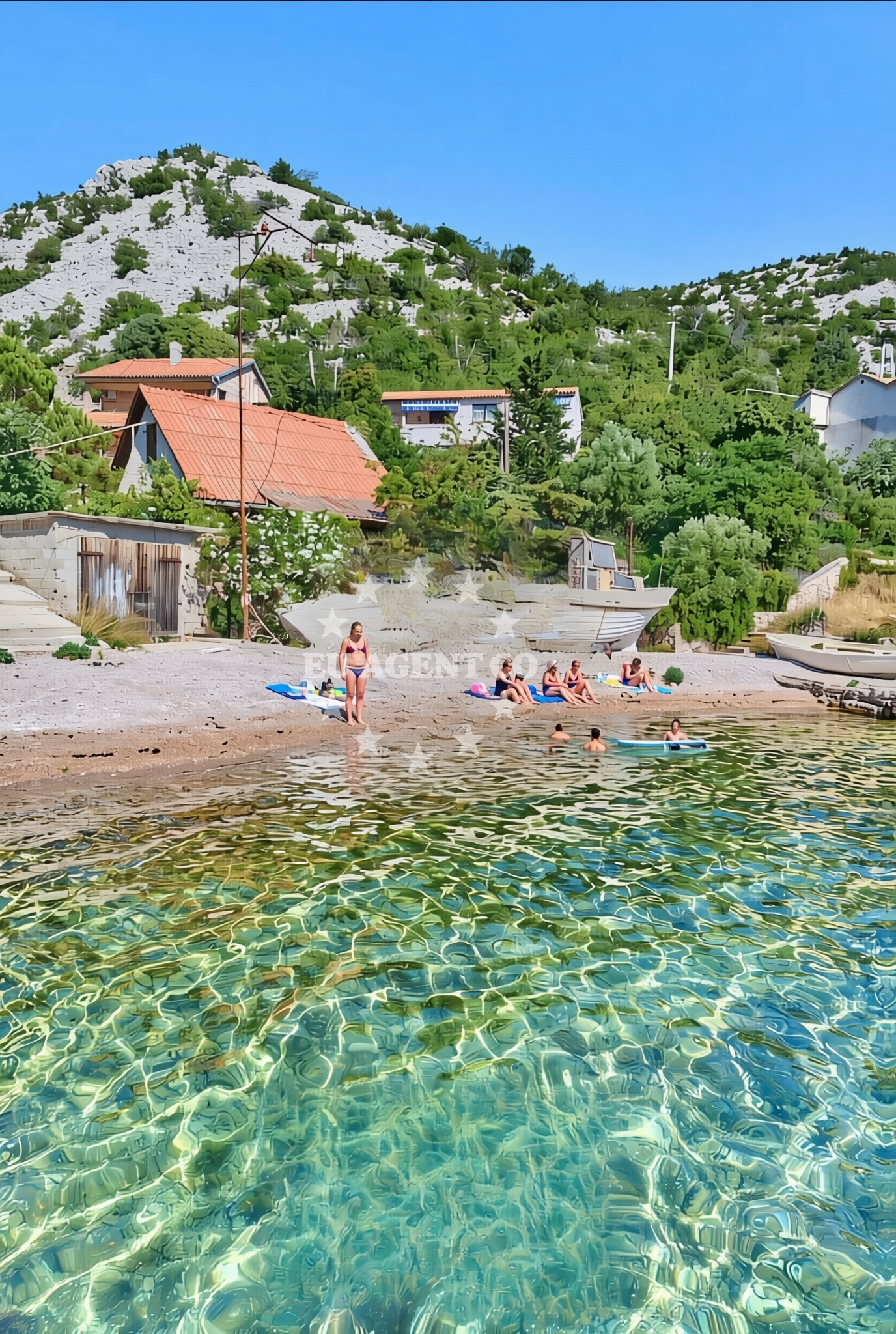 Shoreline and swimming area at Josinovac sjever, Stinica Beach in Josinovac sjever