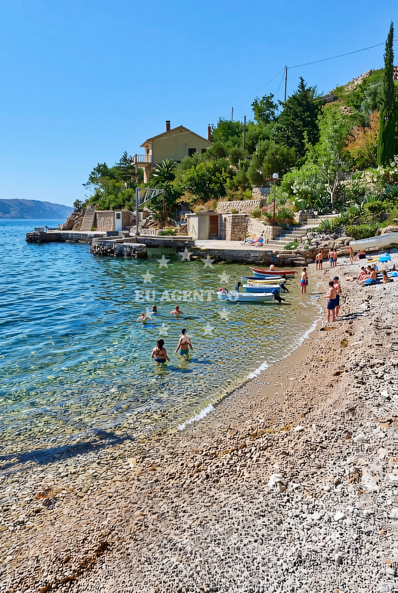Sea and coastal view of Josinovac sjever, Stinica Beach in Josinovac sjever