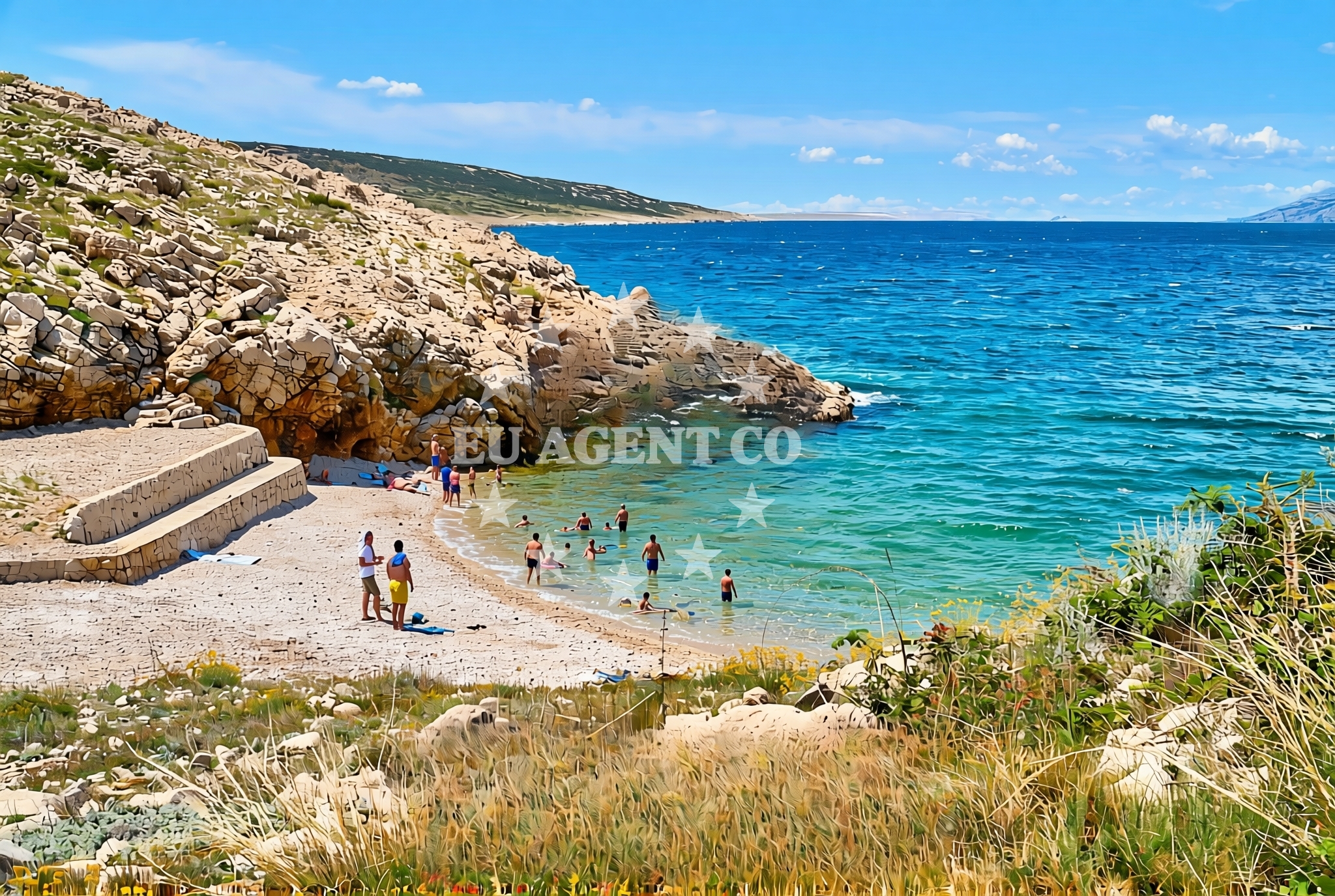 Overview of Jovići: beaches and coves in Jovići