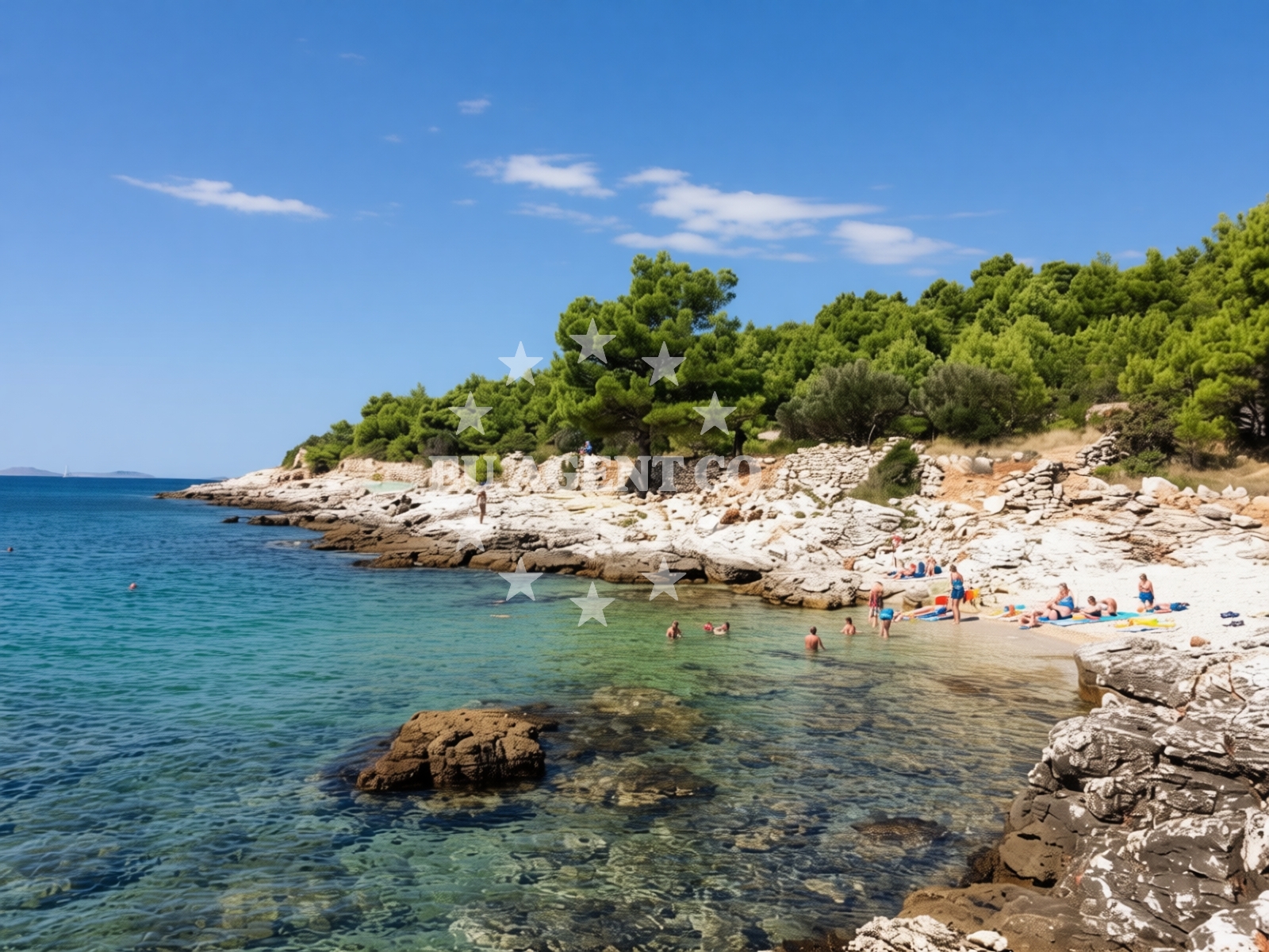 Shoreline and swimming area at Julija beach in Obala Petra Krešimira IV 108B, Betina
