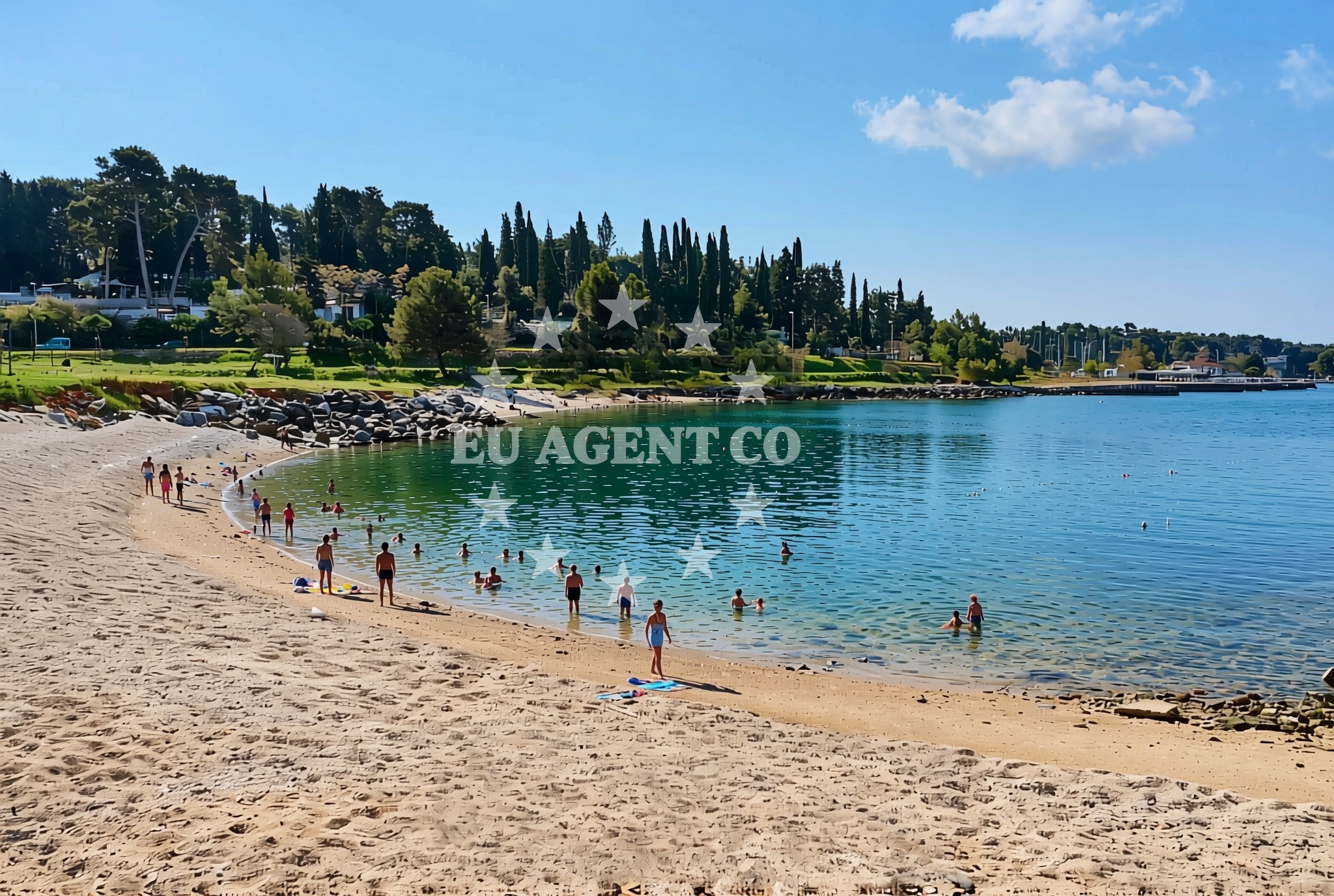 Sea and coastal view of Jural: beaches and coves in Jural