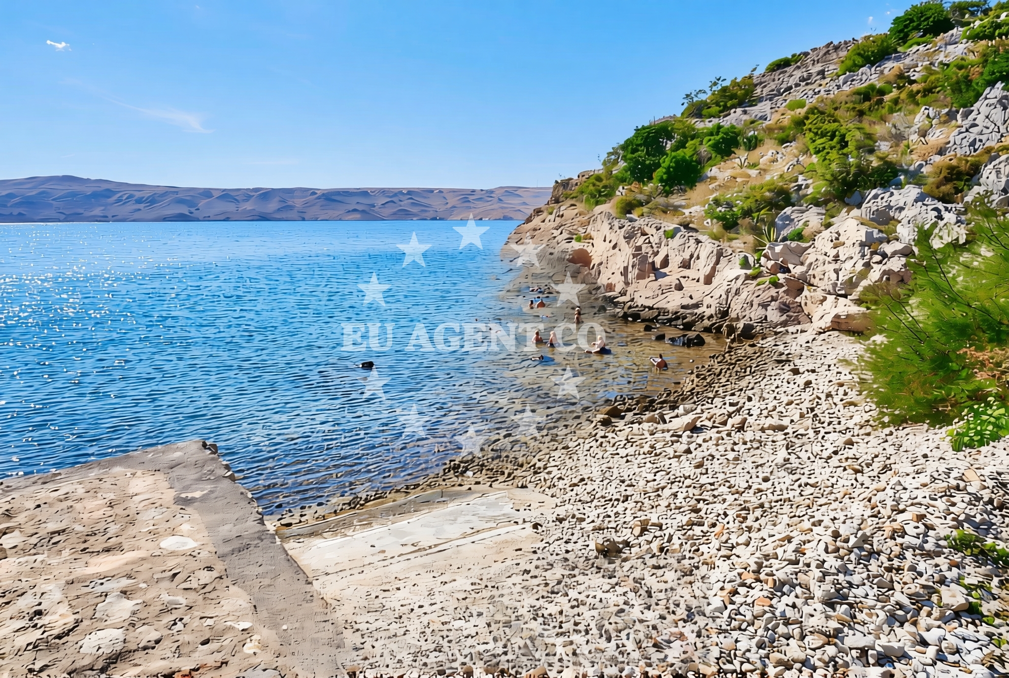 Shoreline and swimming area at Jurišnica, Cesarica Beach in Jurišnica