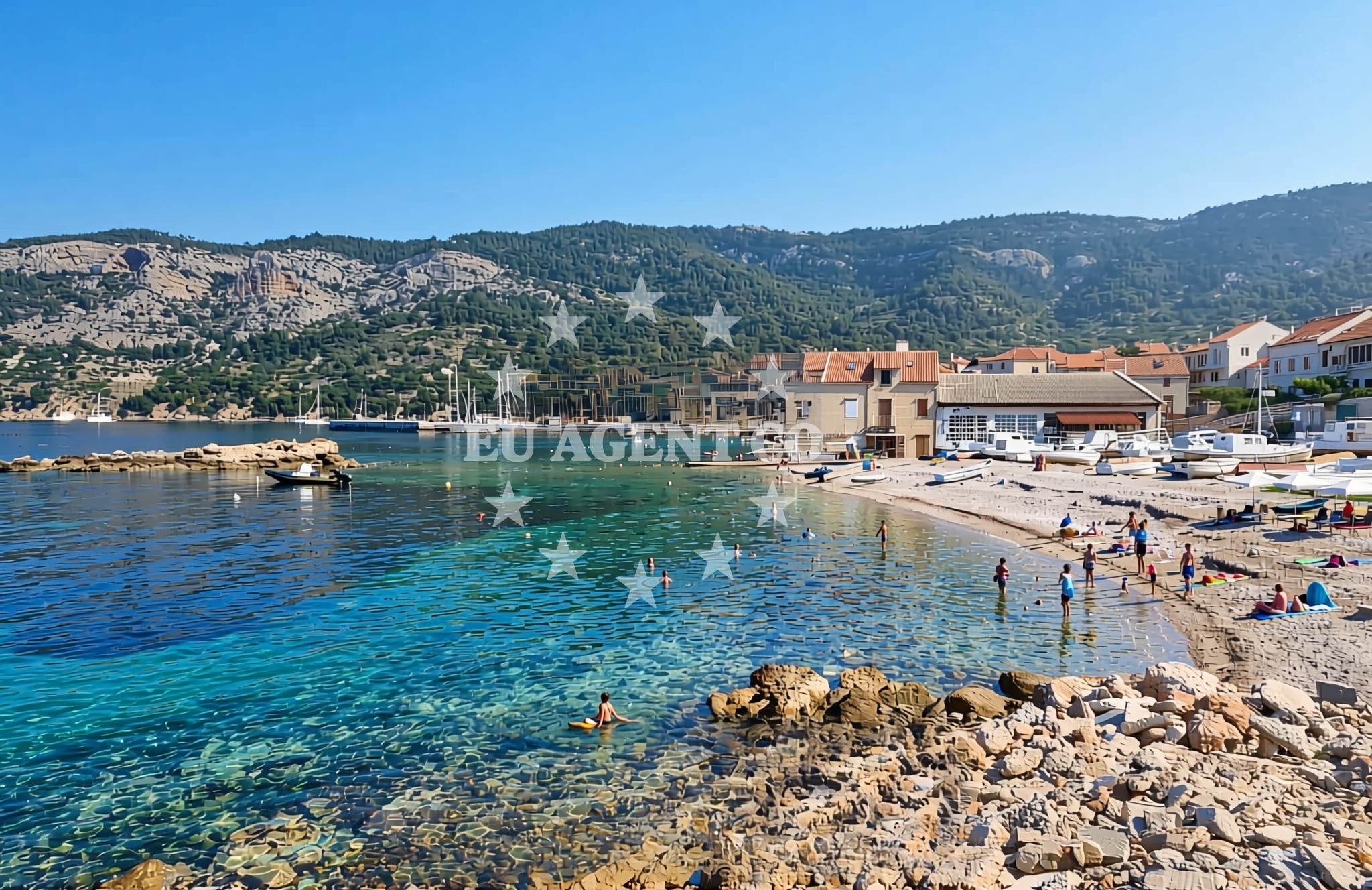 Overview of Jurkovica, Komiža (Vis) Beach in Jurkovica