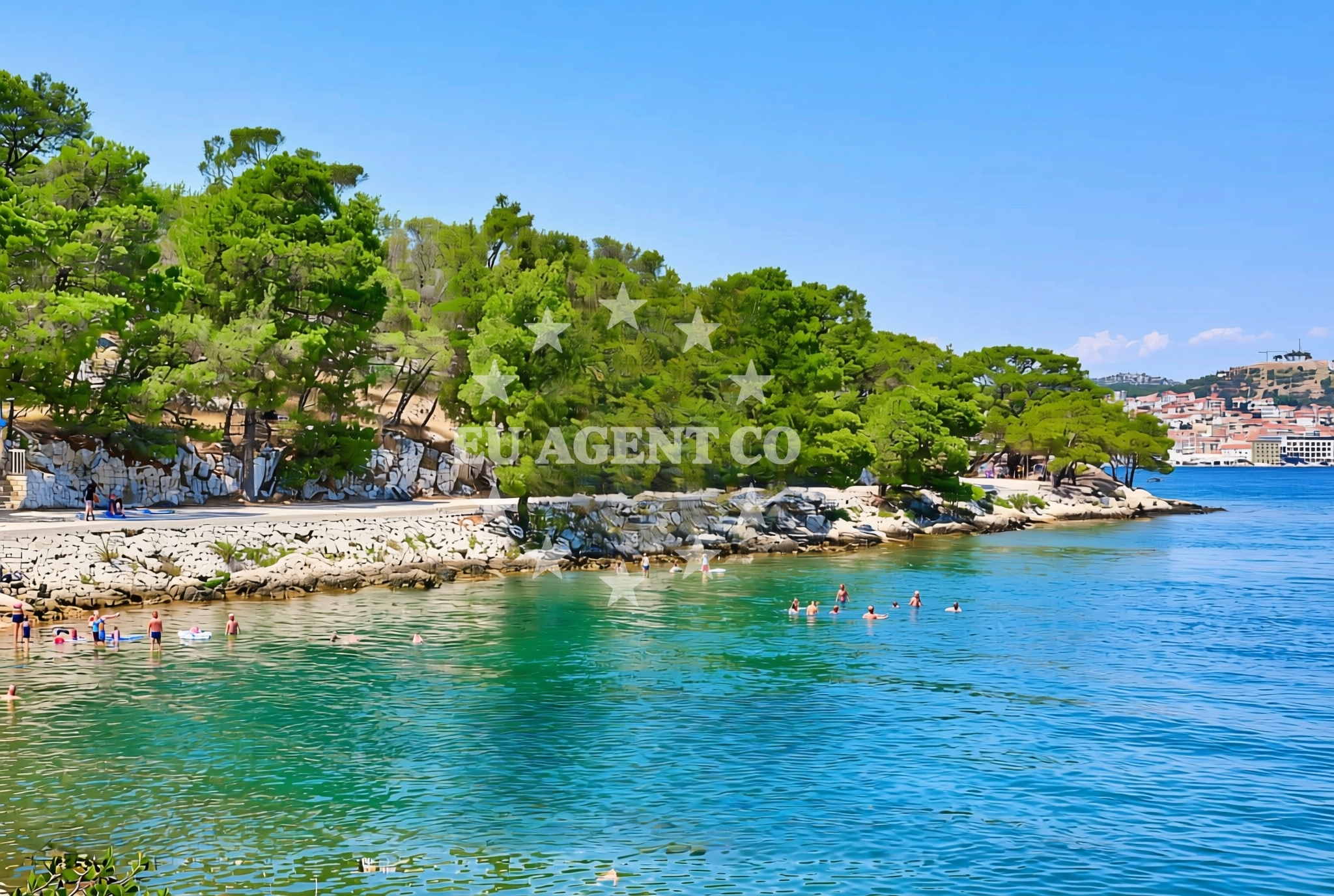 Shoreline and swimming area at Jurkovići, Šibenik Beach in Jurkovići
