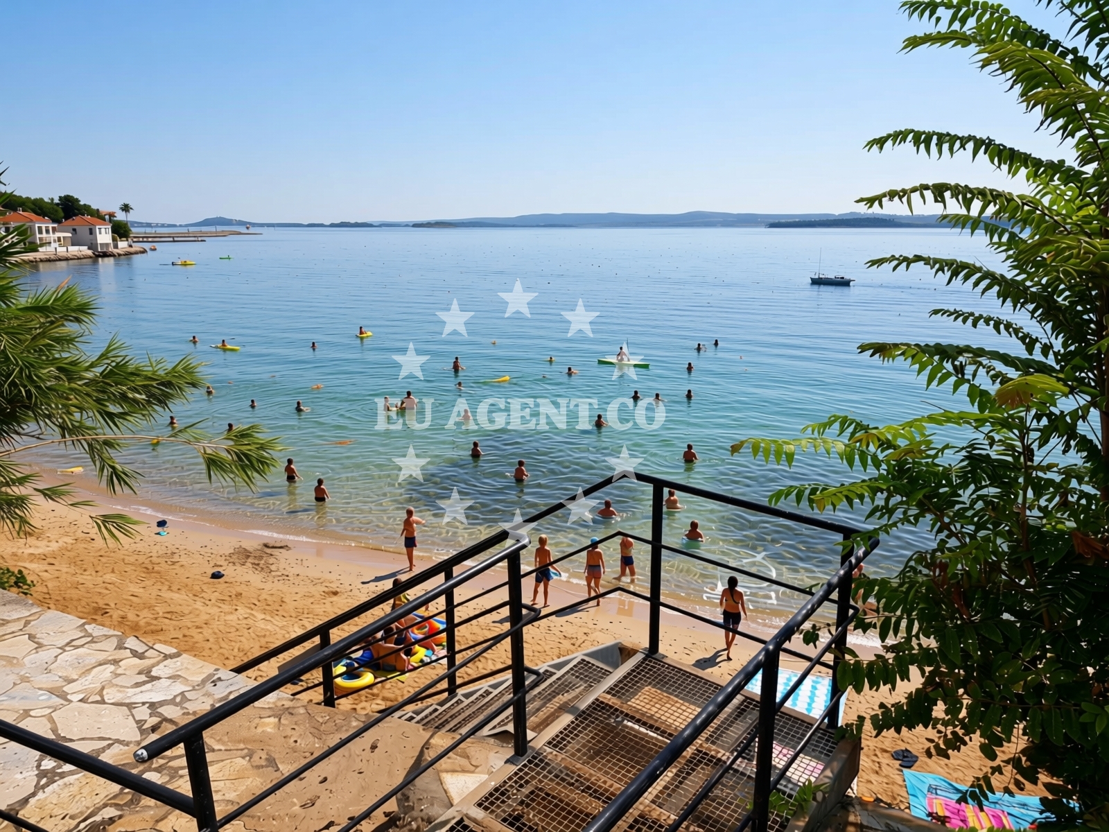 Shoreline and swimming area at Juzna Plaza Tkon in Glavičine 44, Tkon