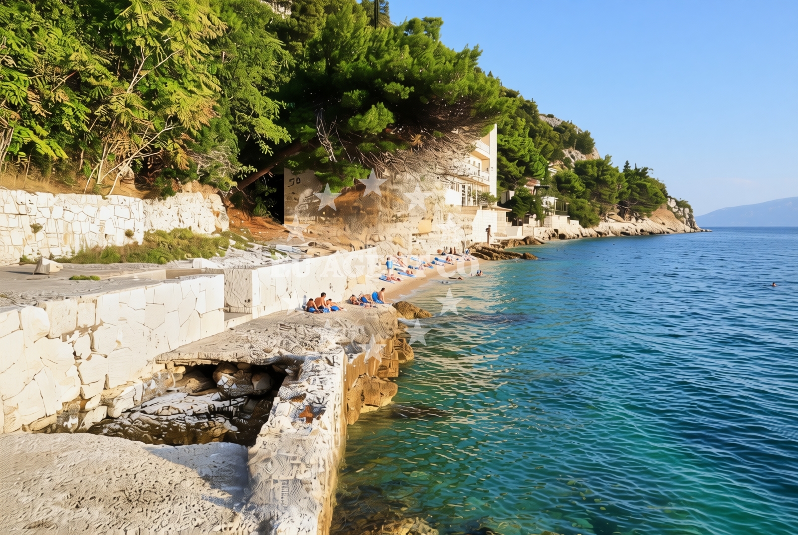 Shoreline and swimming area at Kabal, Gradac Beach in Kabal