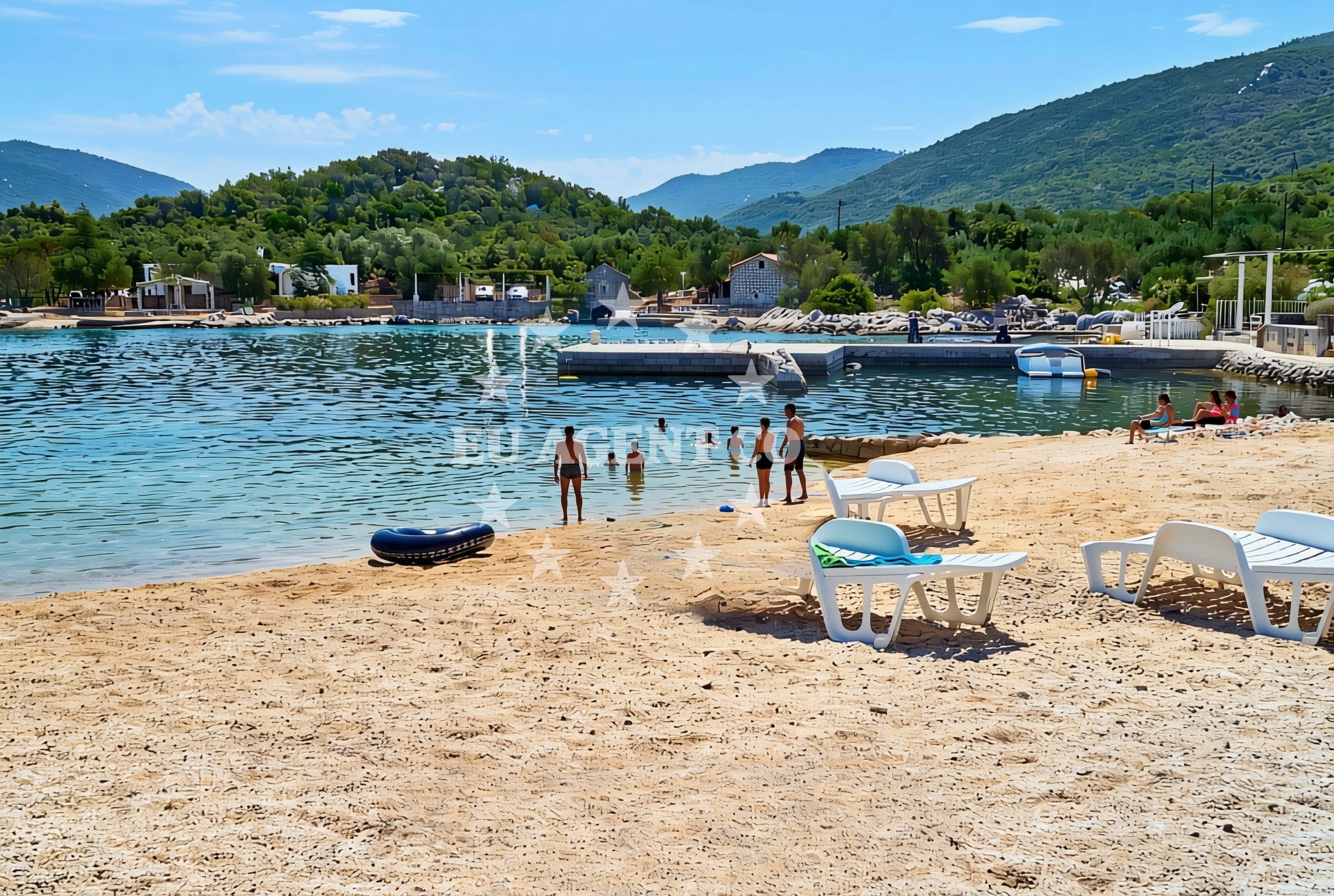 Sea and coastal view of Kabli jug, Putniković Beach in Kabli jug