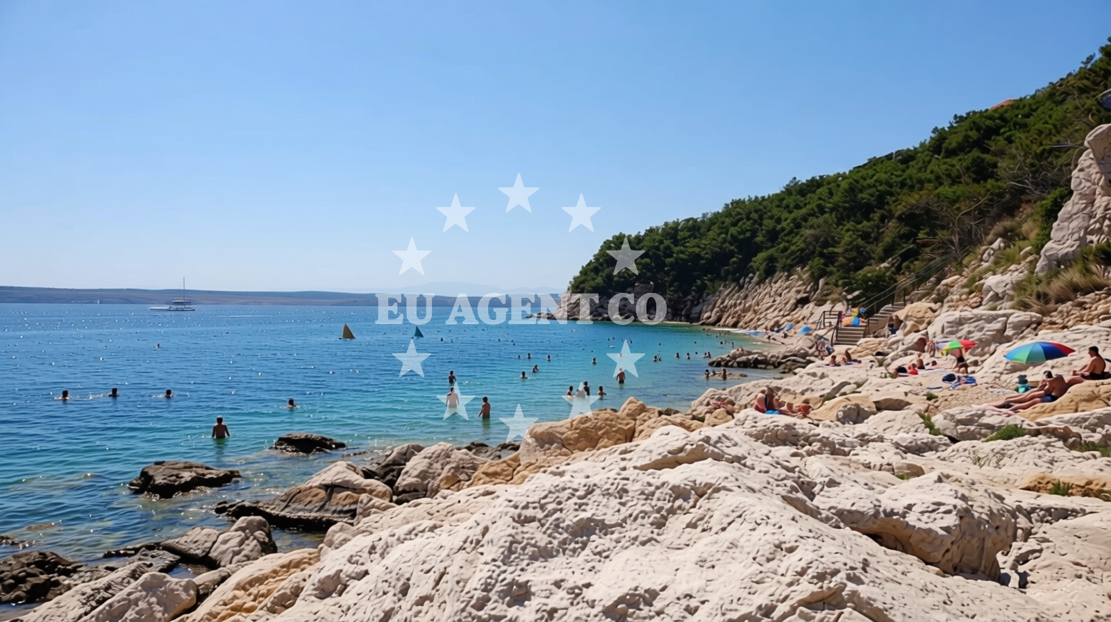 Sea and coastal view of Kacjak FKK Beach in Kačjak 83, Dramalj