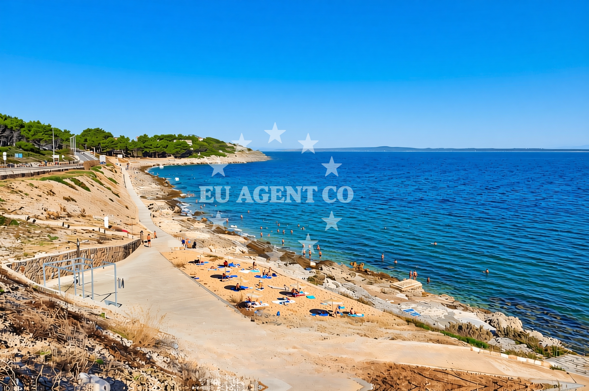 Overview of Kadin, Mali Lošinj (Lošinj) Beach in Kadin
