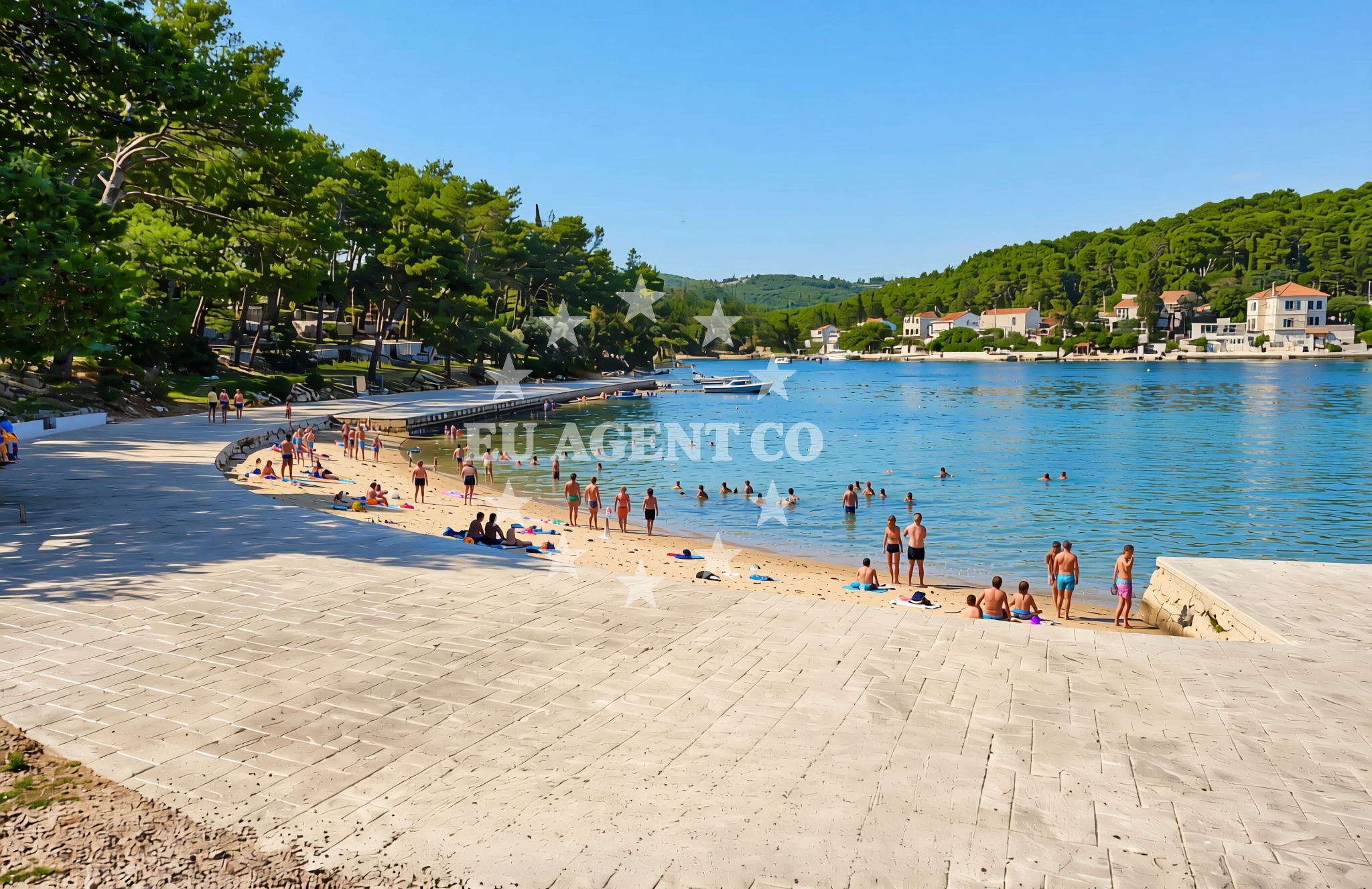 Sea and coastal view of Kalac, Korčula (Korčula) Beach in Kalac