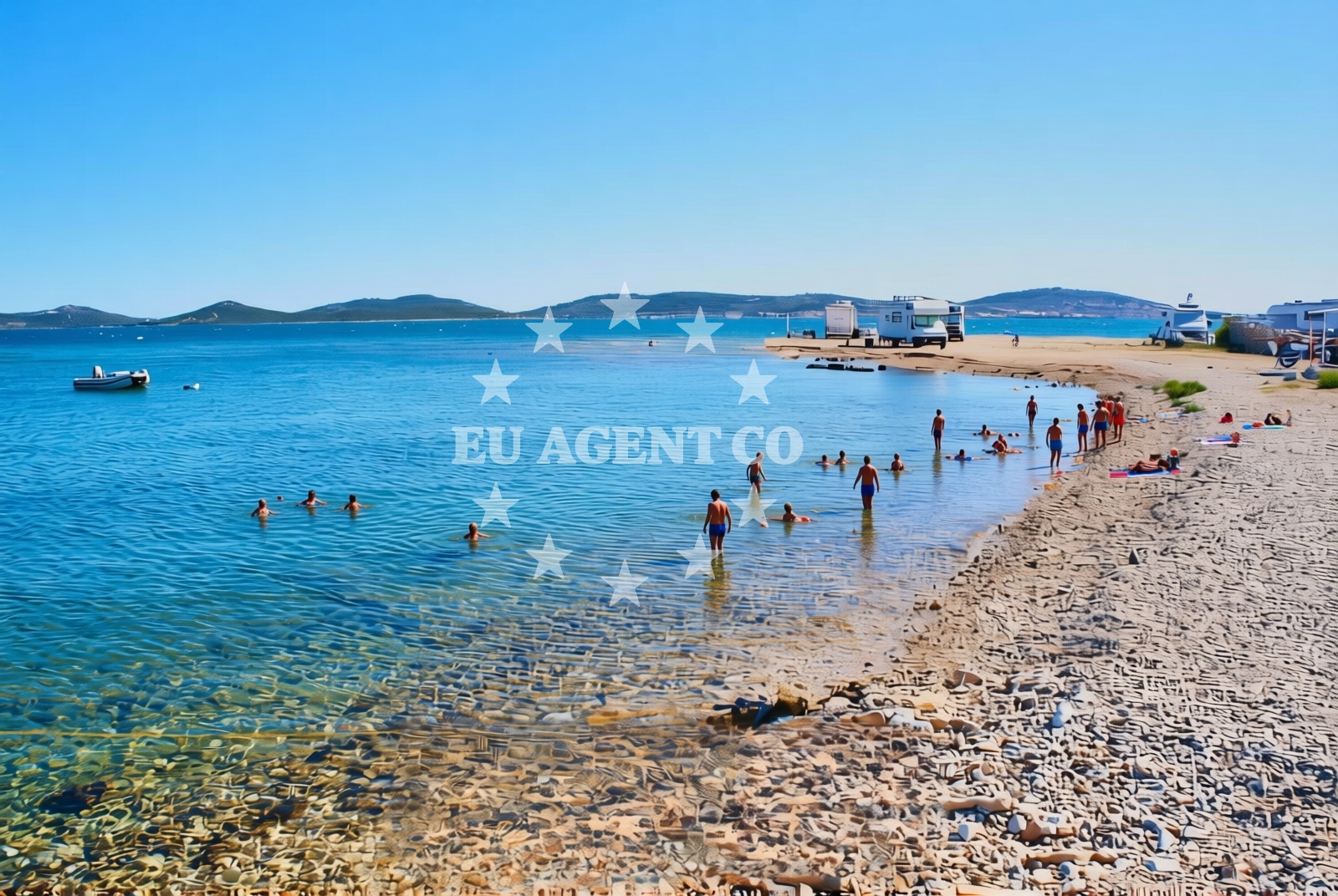 Overview of Kalebić, Betina (Murter) Beach in Kalebić