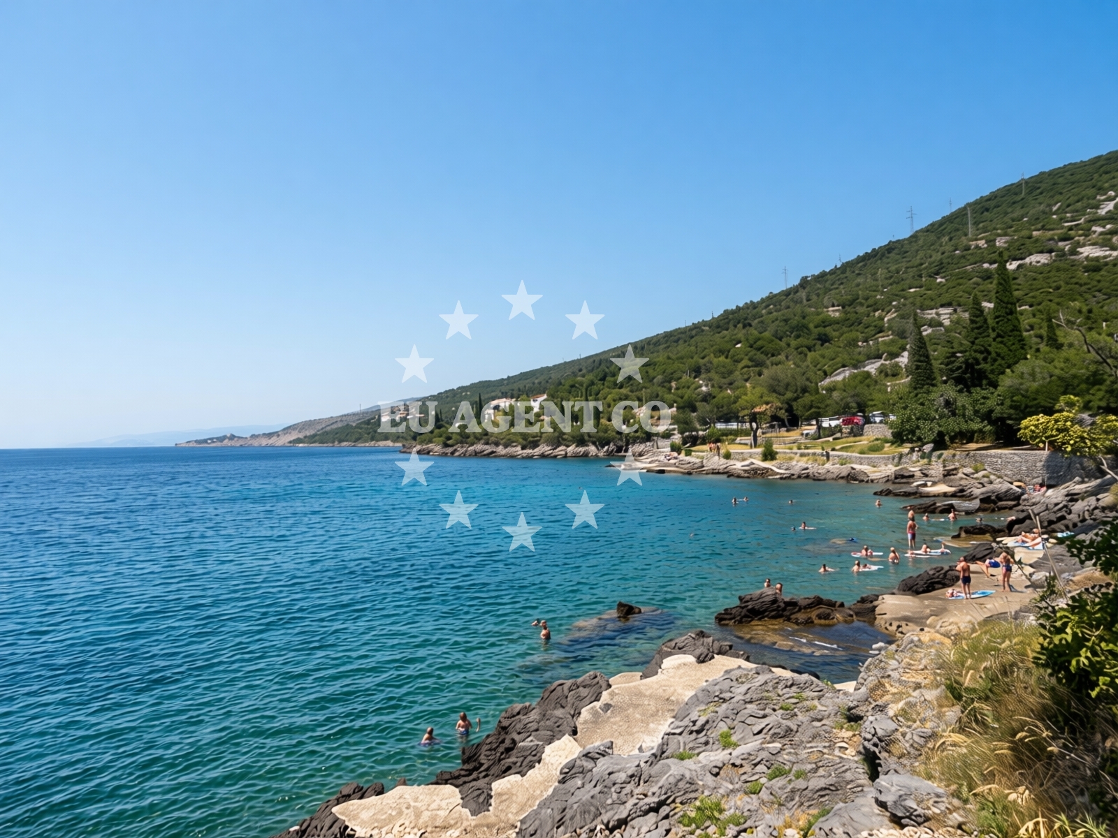 Overview of Kalic Beach in Zakosa 23 Sveti Juraj, Sveti Juraj