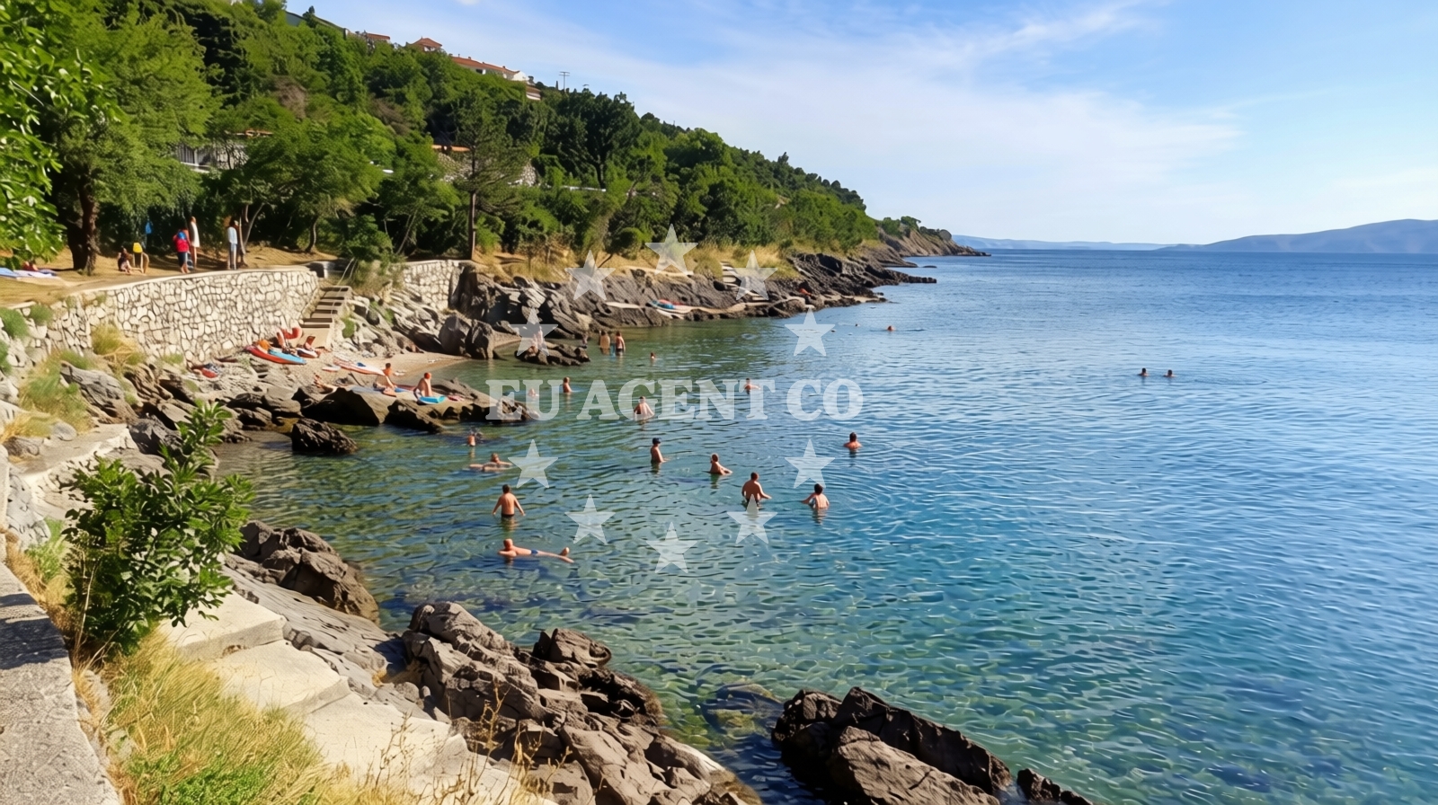 Shoreline and swimming area at Kalic Beach in Zakosa 23 Sveti Juraj, Sveti Juraj