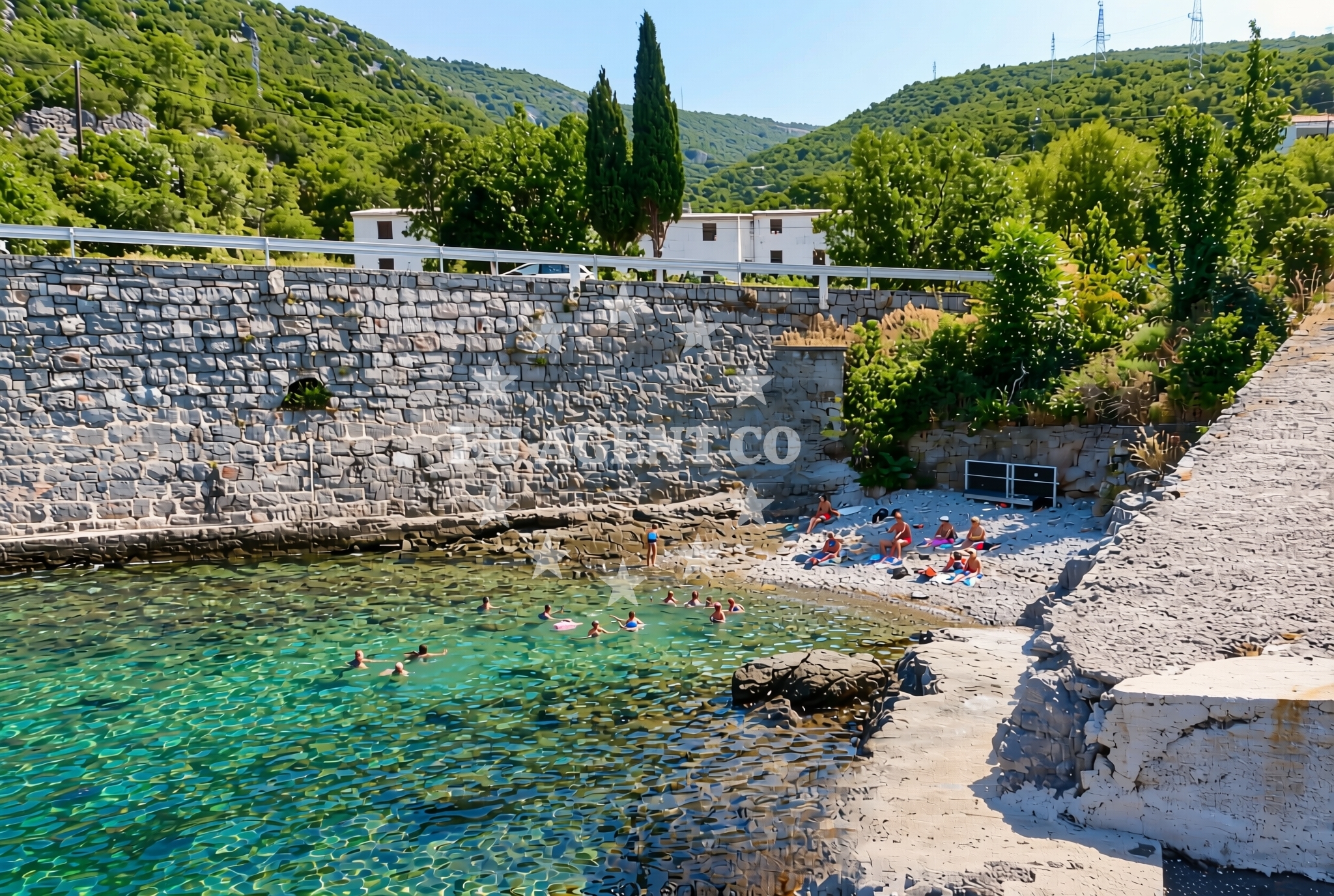 Sea and coastal view of Kalić sjever, Sveti Juraj Beach in Kalić sjever