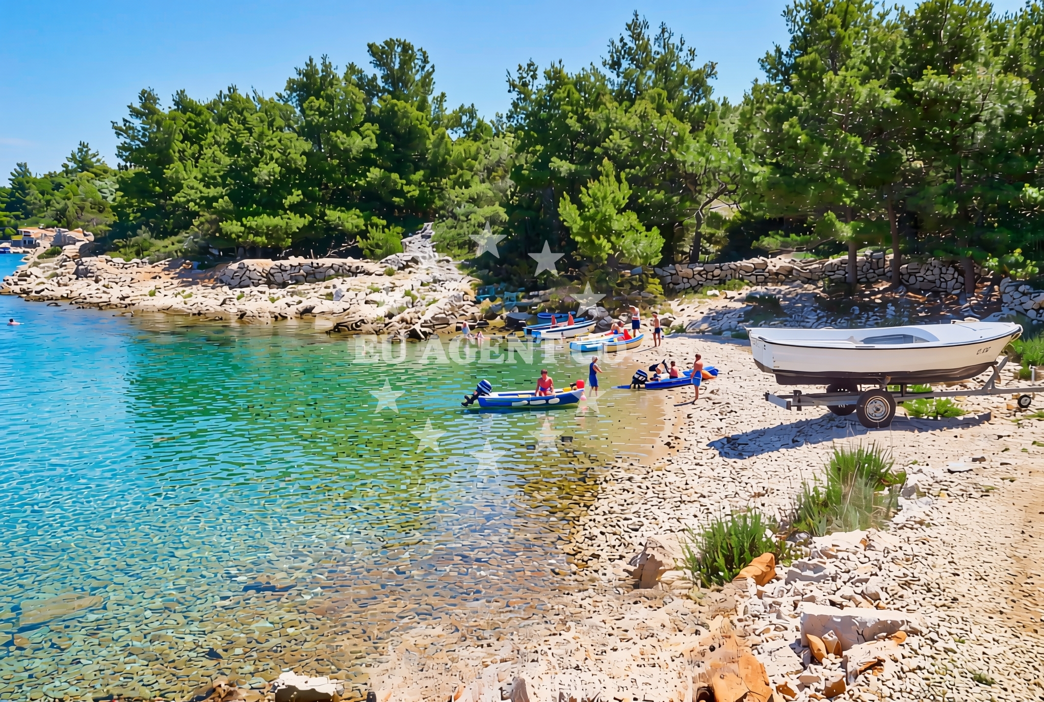 Overview of Kamenčine, Jezera (Murter) Beach in Kamenčine