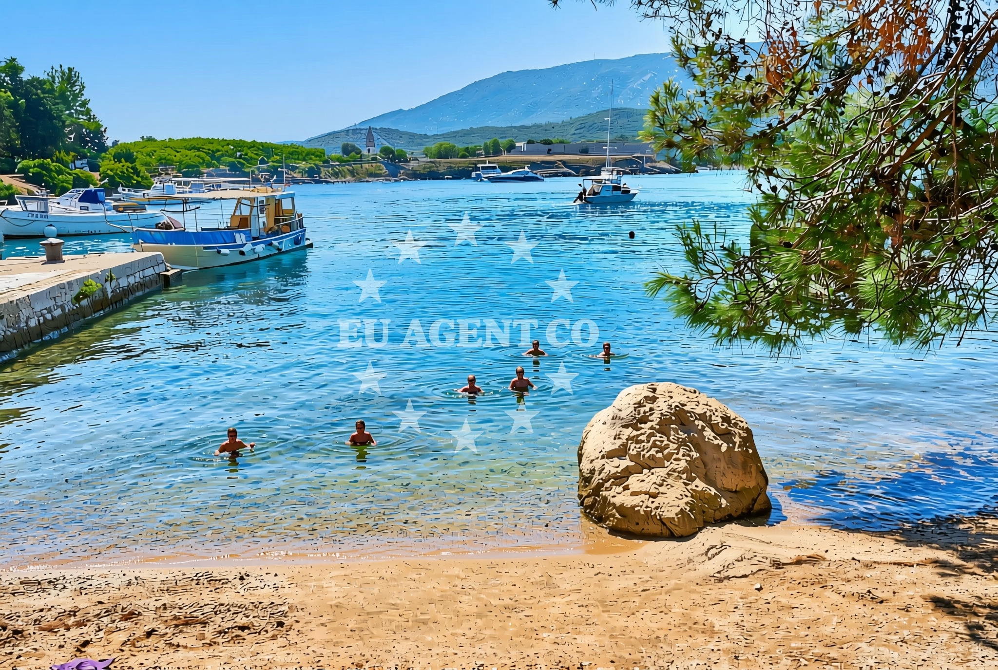 Overview of Kamp Bijar istok, Osor (Cres) Beach in Kamp Bijar istok