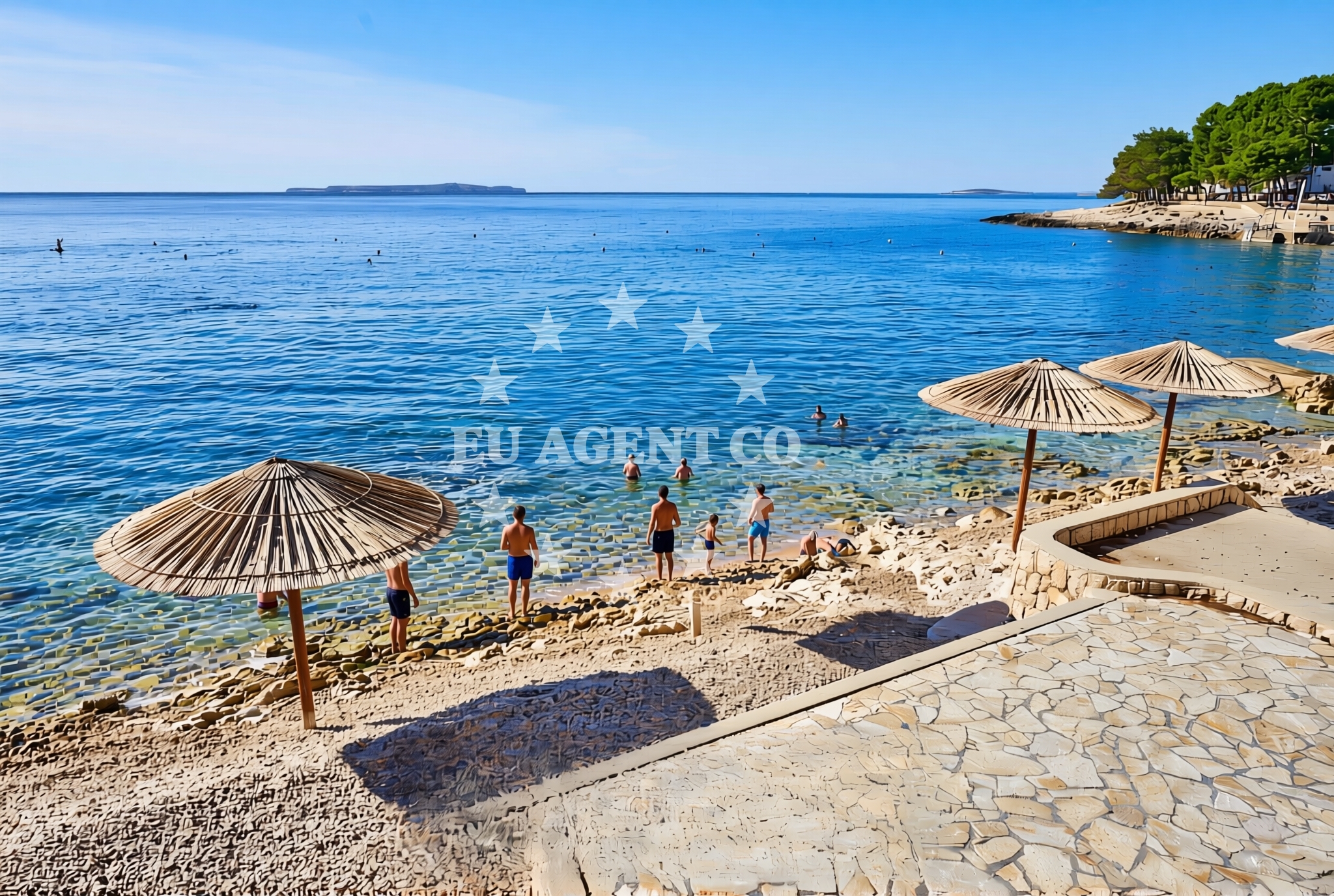 Overview of Kamp Čikat, Mali Lošinj (Lošinj) Beach in Kamp Čikat