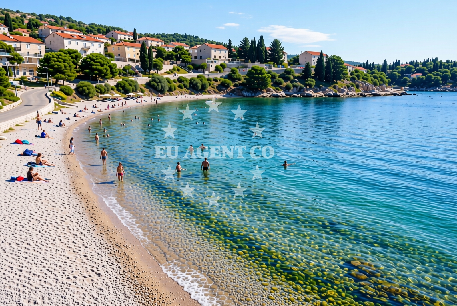 Sea and coastal view of Kamp Imperial, Vodice Beach in Kamp Imperial