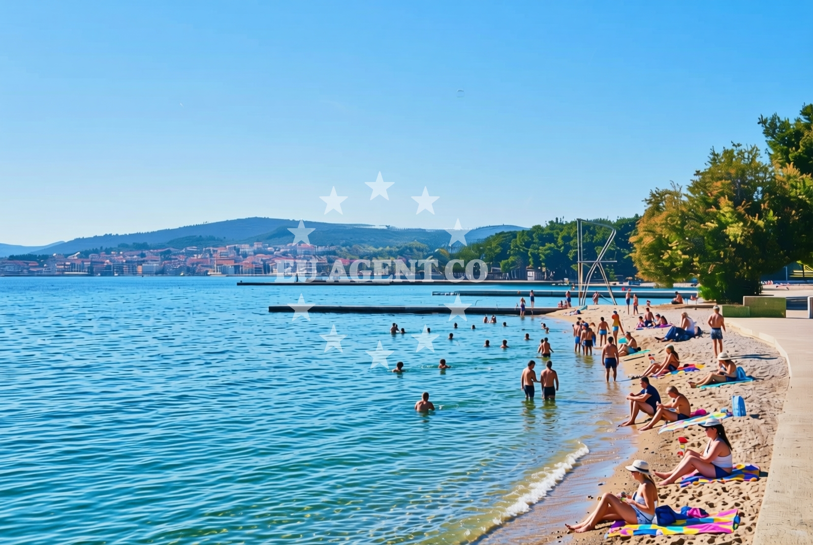 Beach facilities and surroundings at Kamp Imperial, Vodice Beach in Kamp Imperial