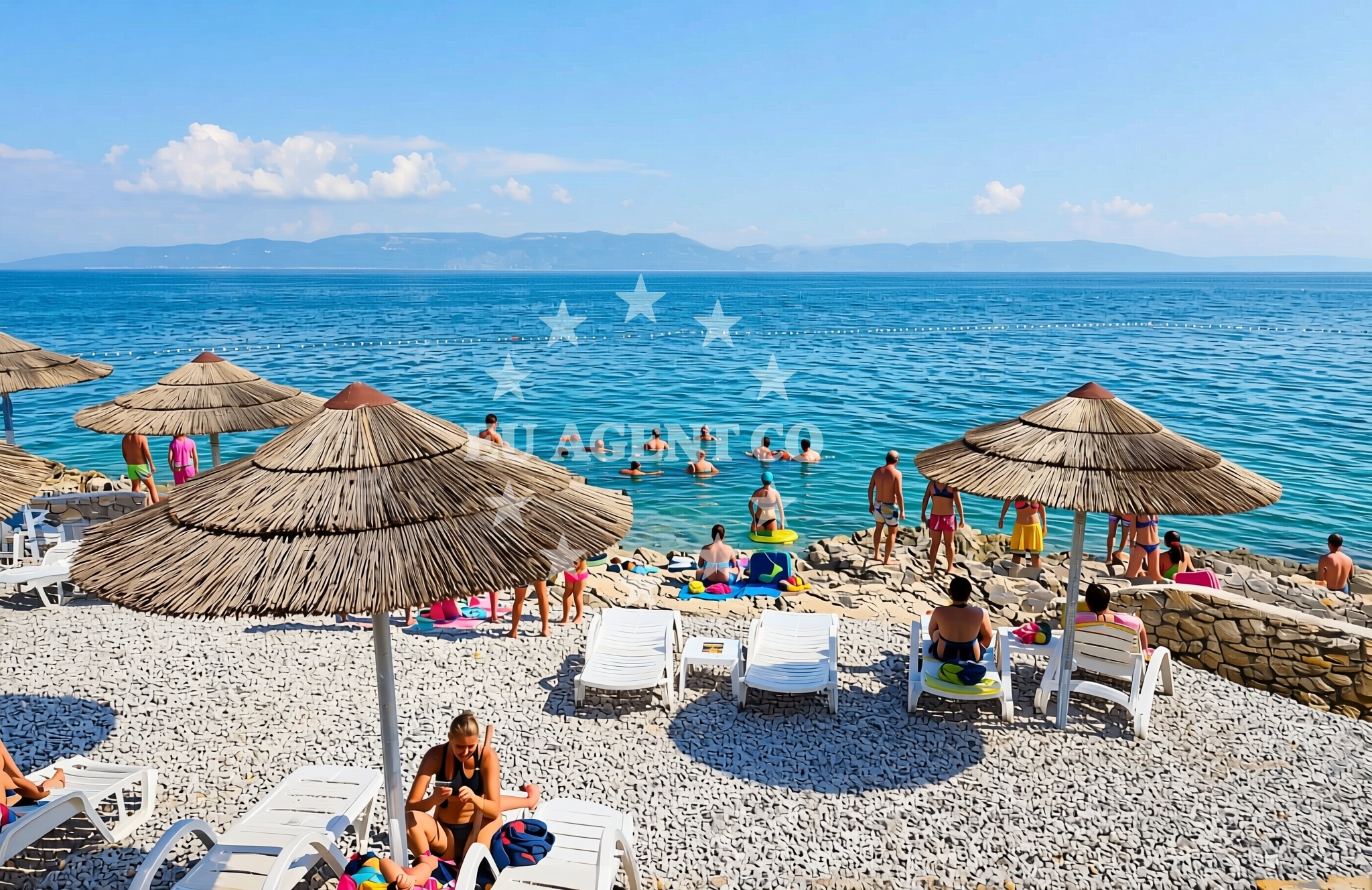 Beach facilities and surroundings at Kamp istok (dog beach), Sveta Marina Beach in Kamp istok (plaža za pse)