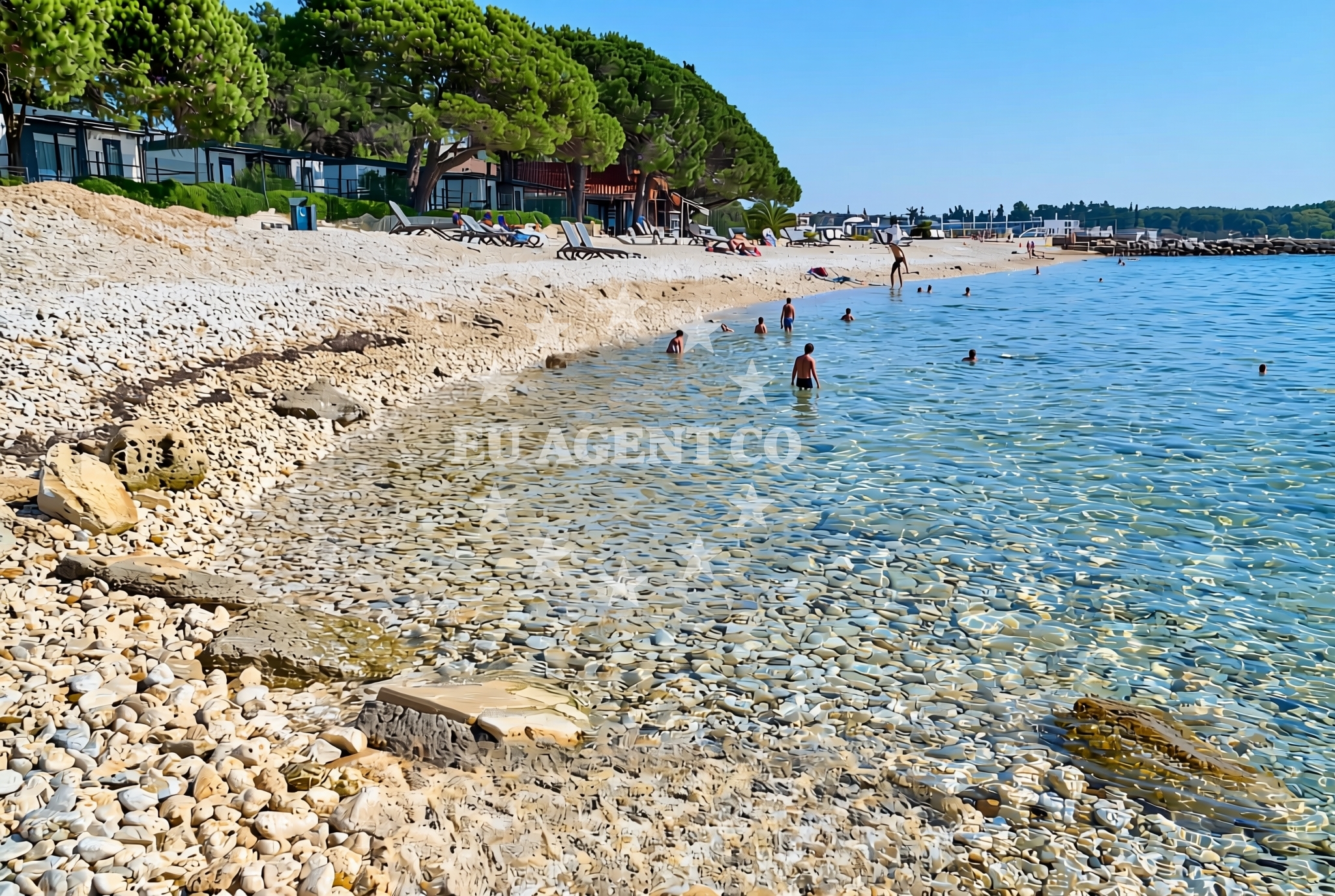 Sea and coastal view of Kamp Materada, Poreč Beach in Kamp Materada