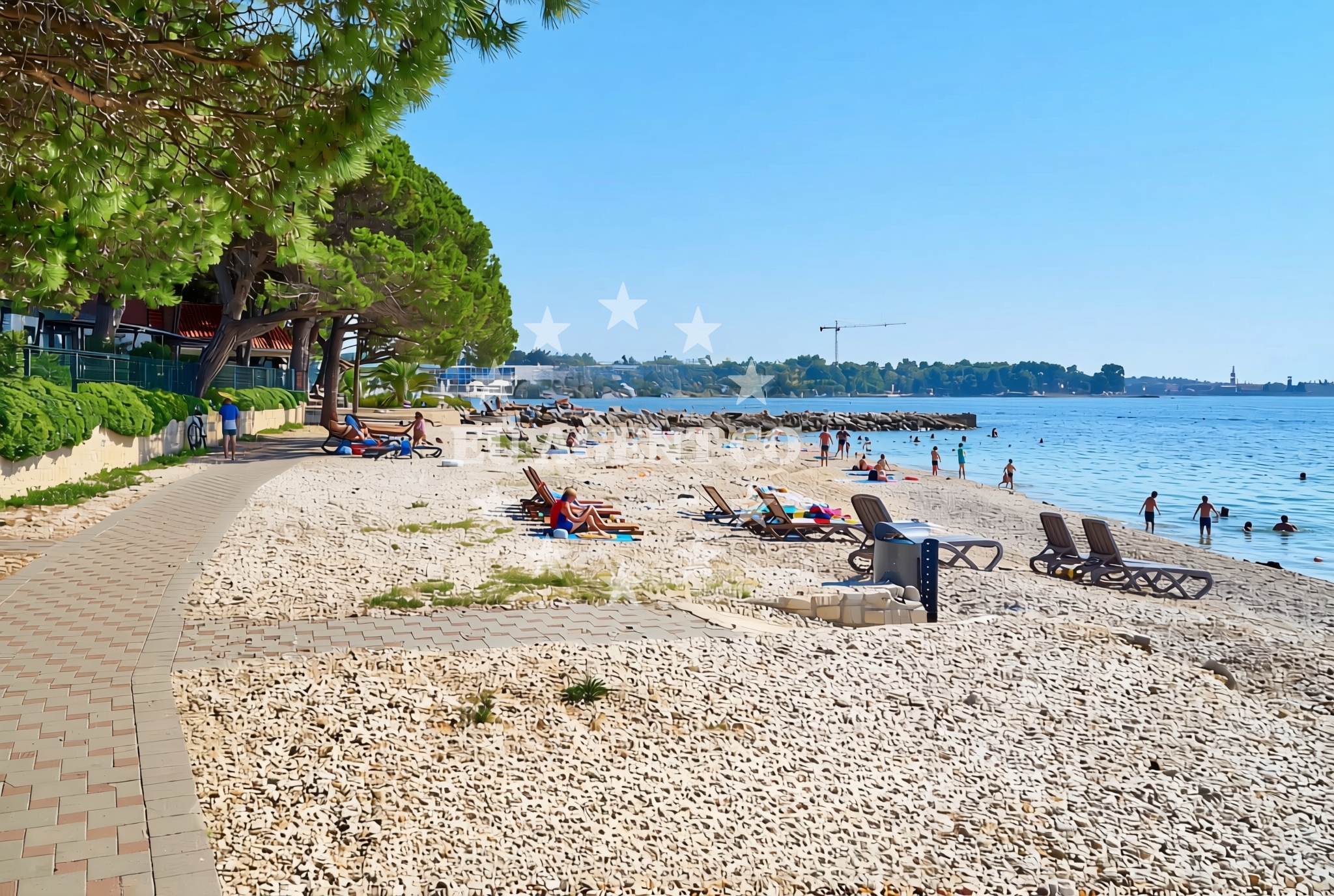 Beach facilities and surroundings at Kamp Materada, Poreč Beach in Kamp Materada