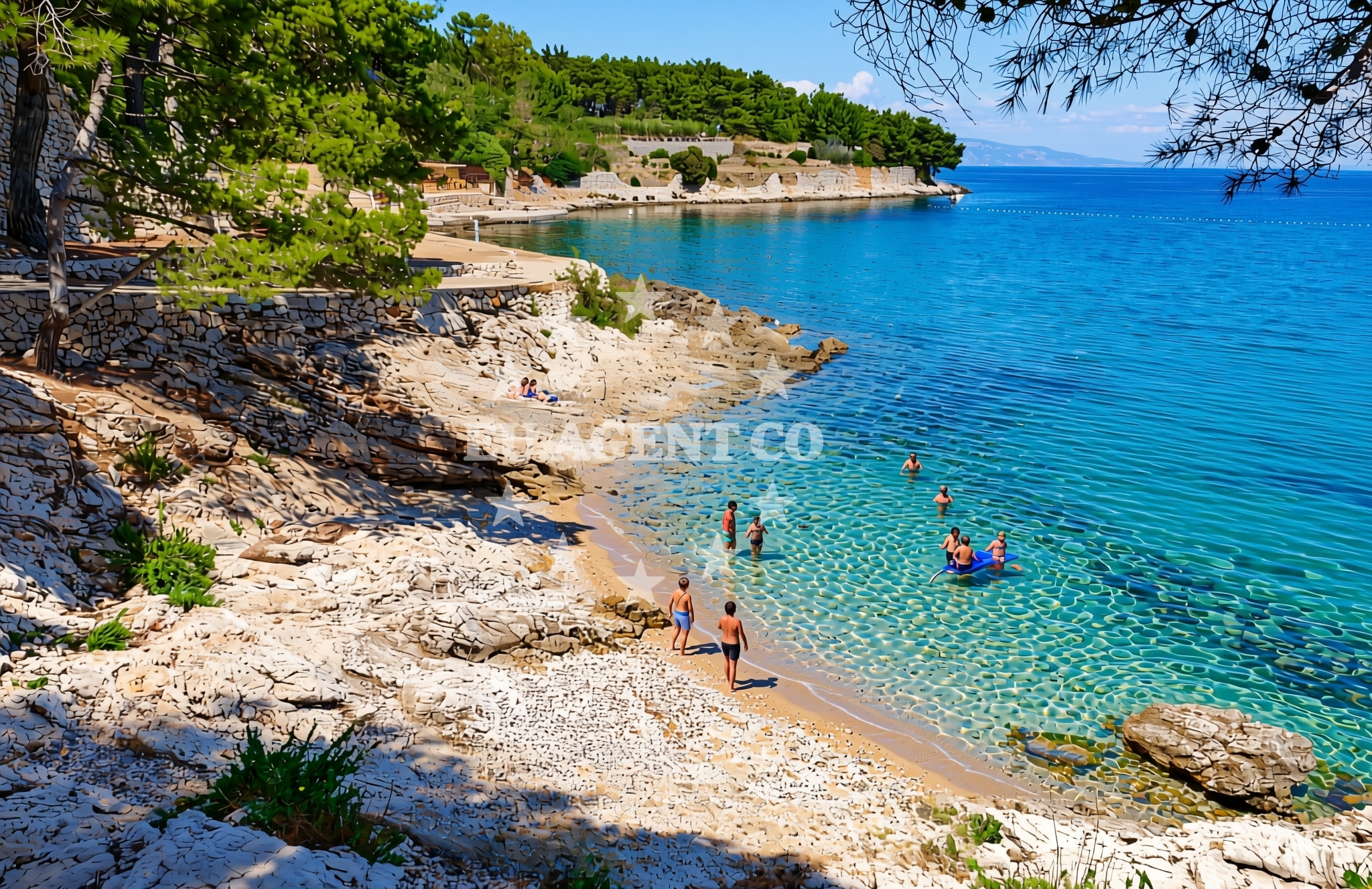 Sea and coastal view of Kamp Mina, Jelsa (Hvar) Beach in Kamp Mina