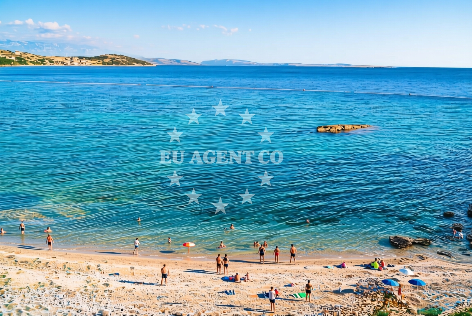 Shoreline and swimming area at Kamp Škrila sredina, Stara Baška (Krk) Beach in Kamp Škrila sredina