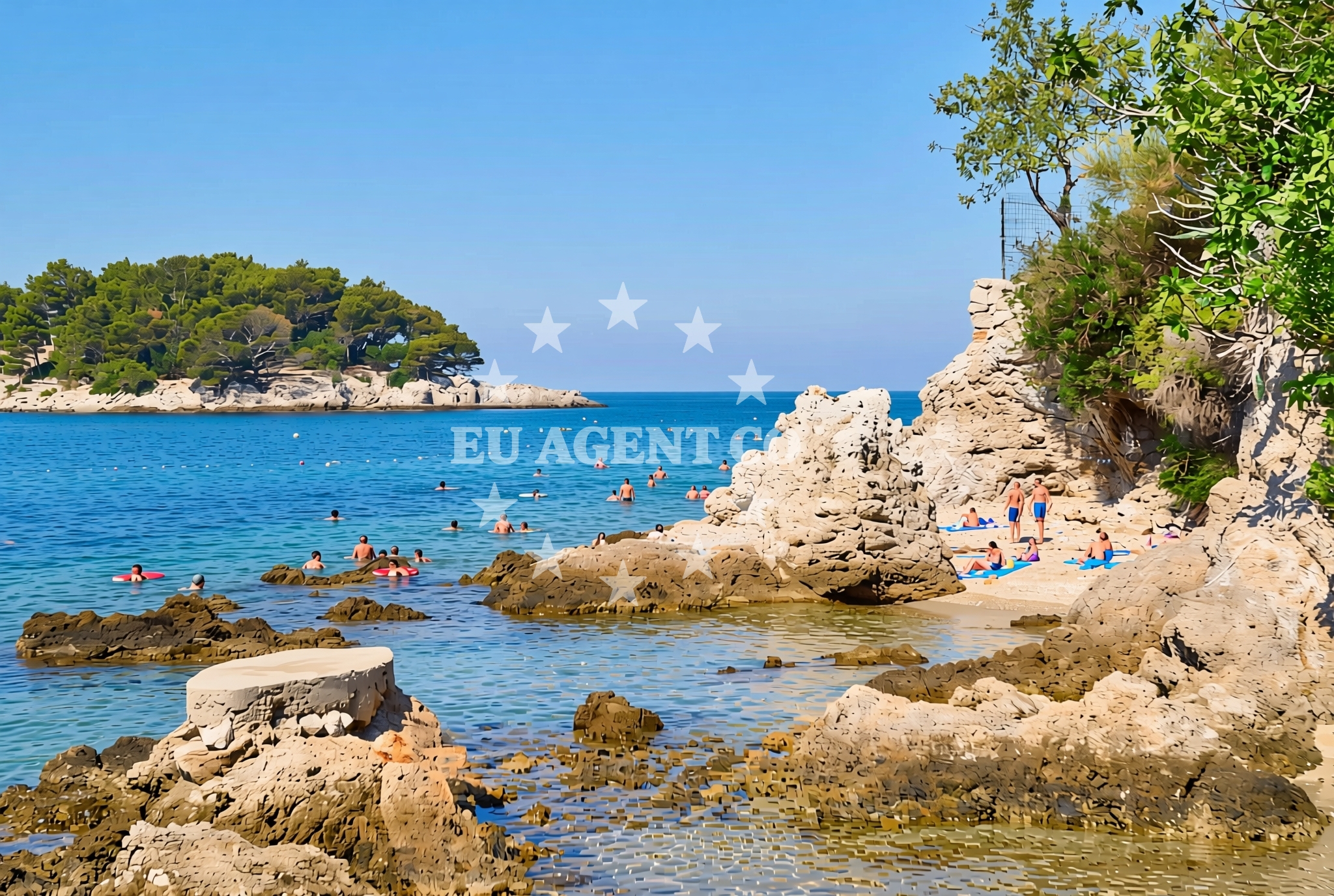 Sea and coastal view of Kamp, Žuljana Beach in Kamp